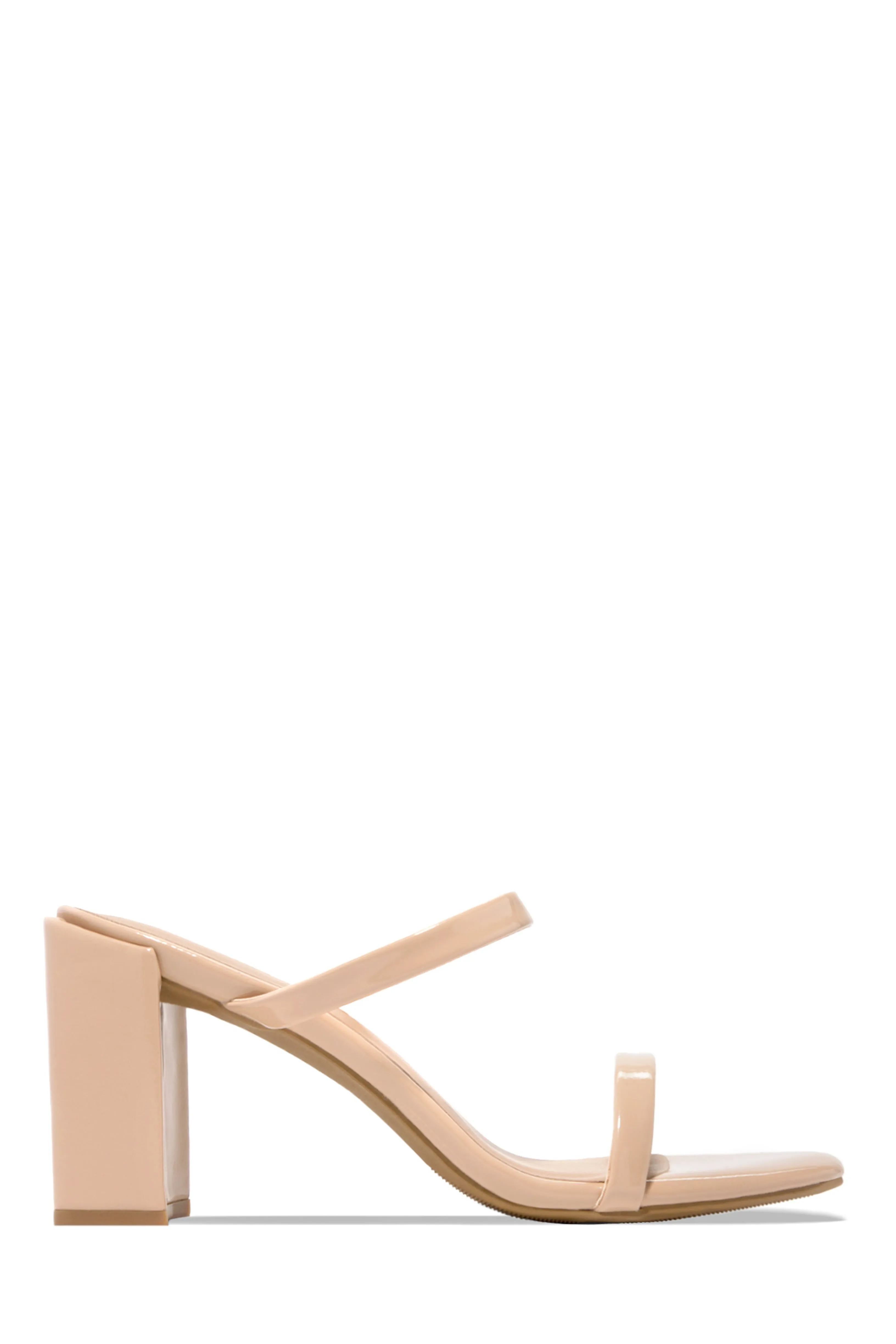 Summer Date Block Heel Mules - Nude Pat sold by Miss Lola product image thumbnail 2