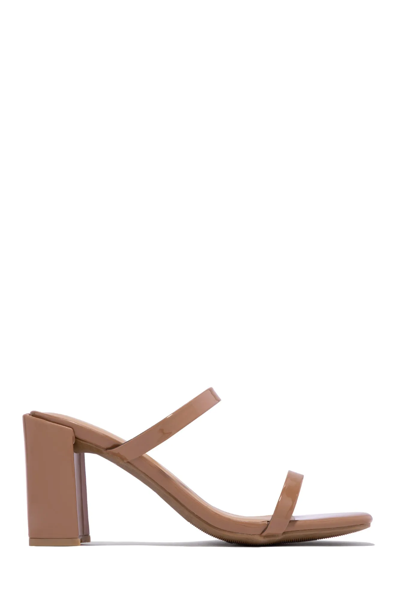 Summer Date Block Heel Mules - Nude Pat sold by Miss Lola product image thumbnail 5