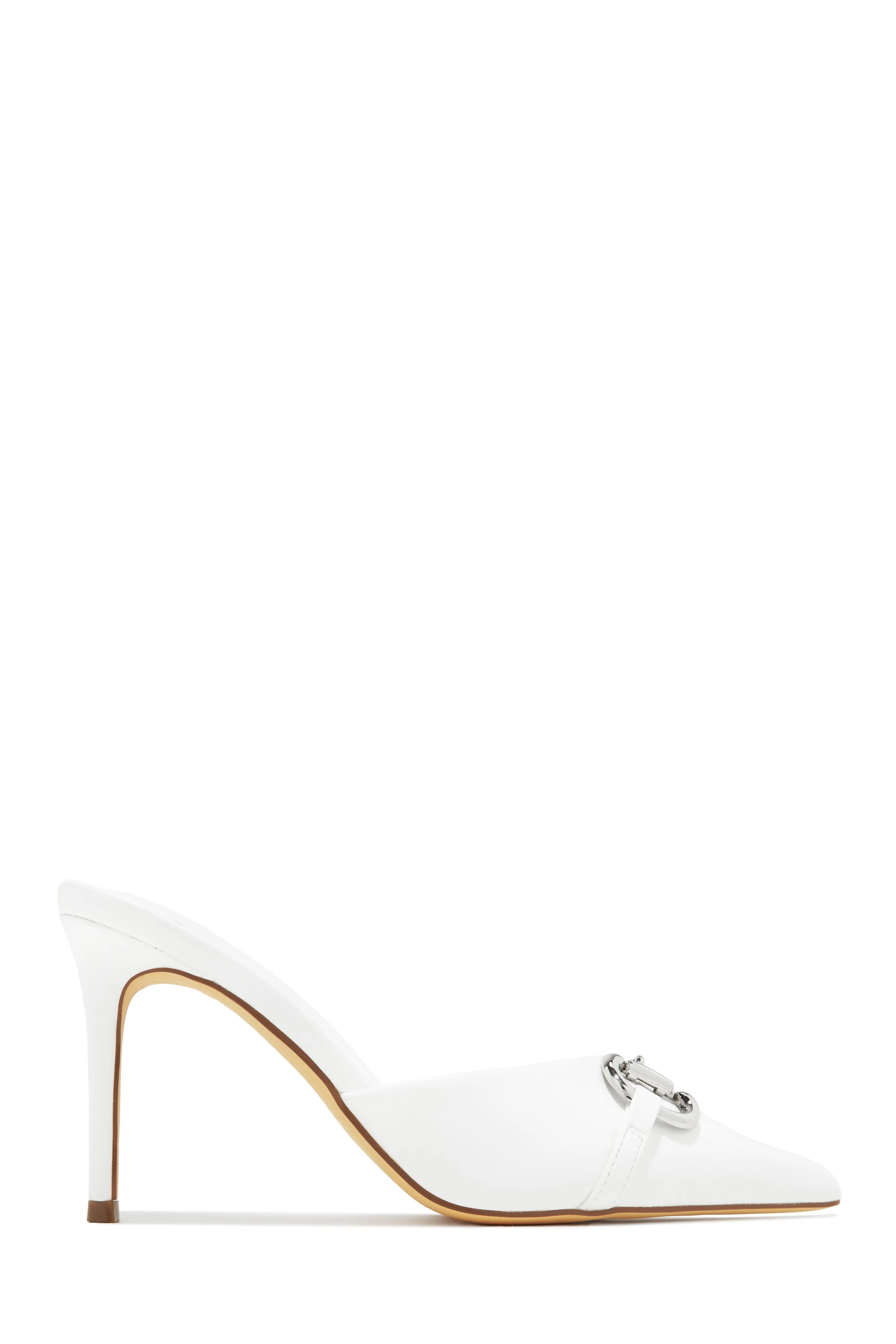 Kaia Pointed Toe Mule Heels - White sold by Miss Lola product image thumbnail 3