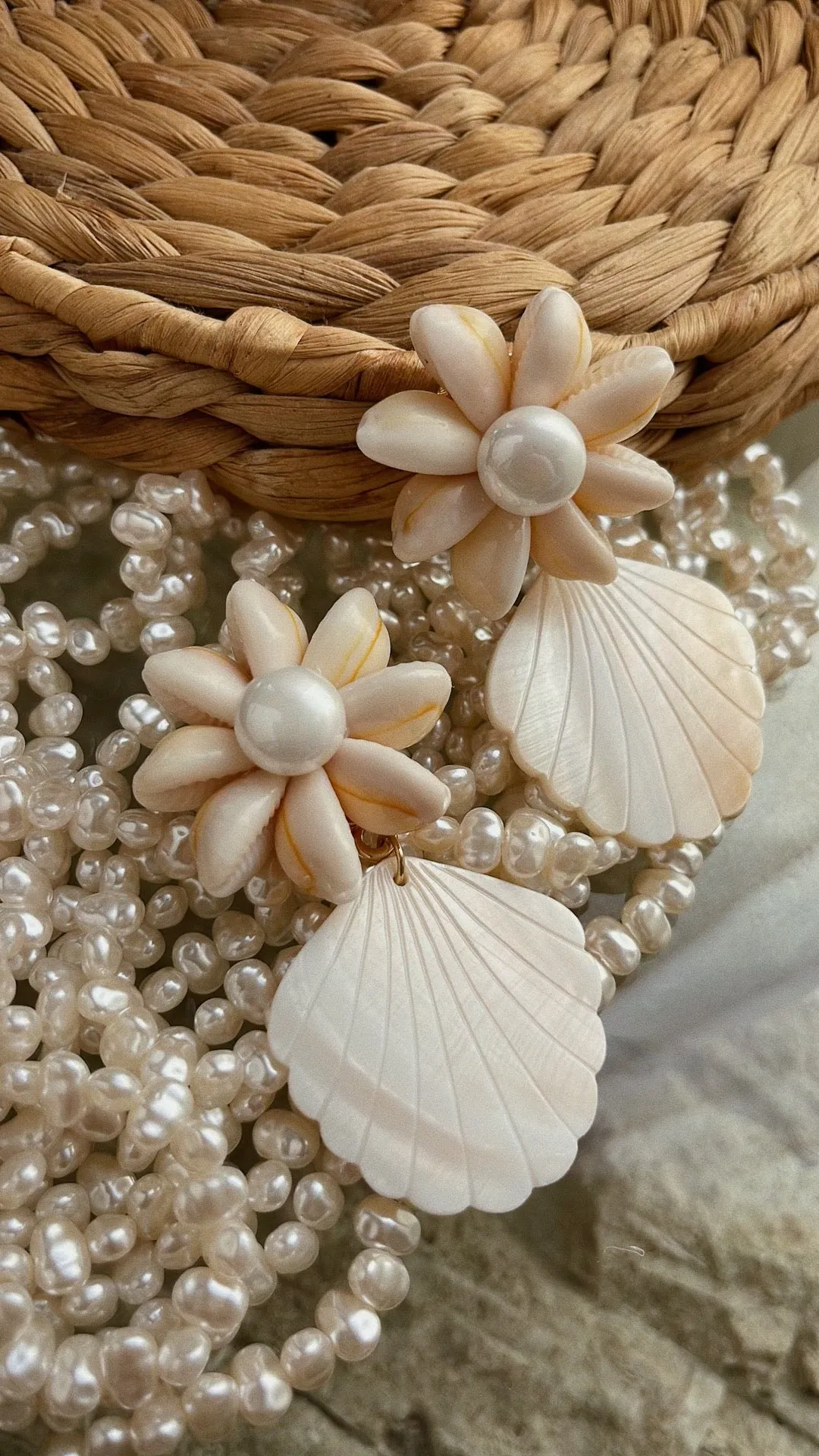 Eleina Flower Shell Earring - White sold by Miss Lola product image thumbnail 2