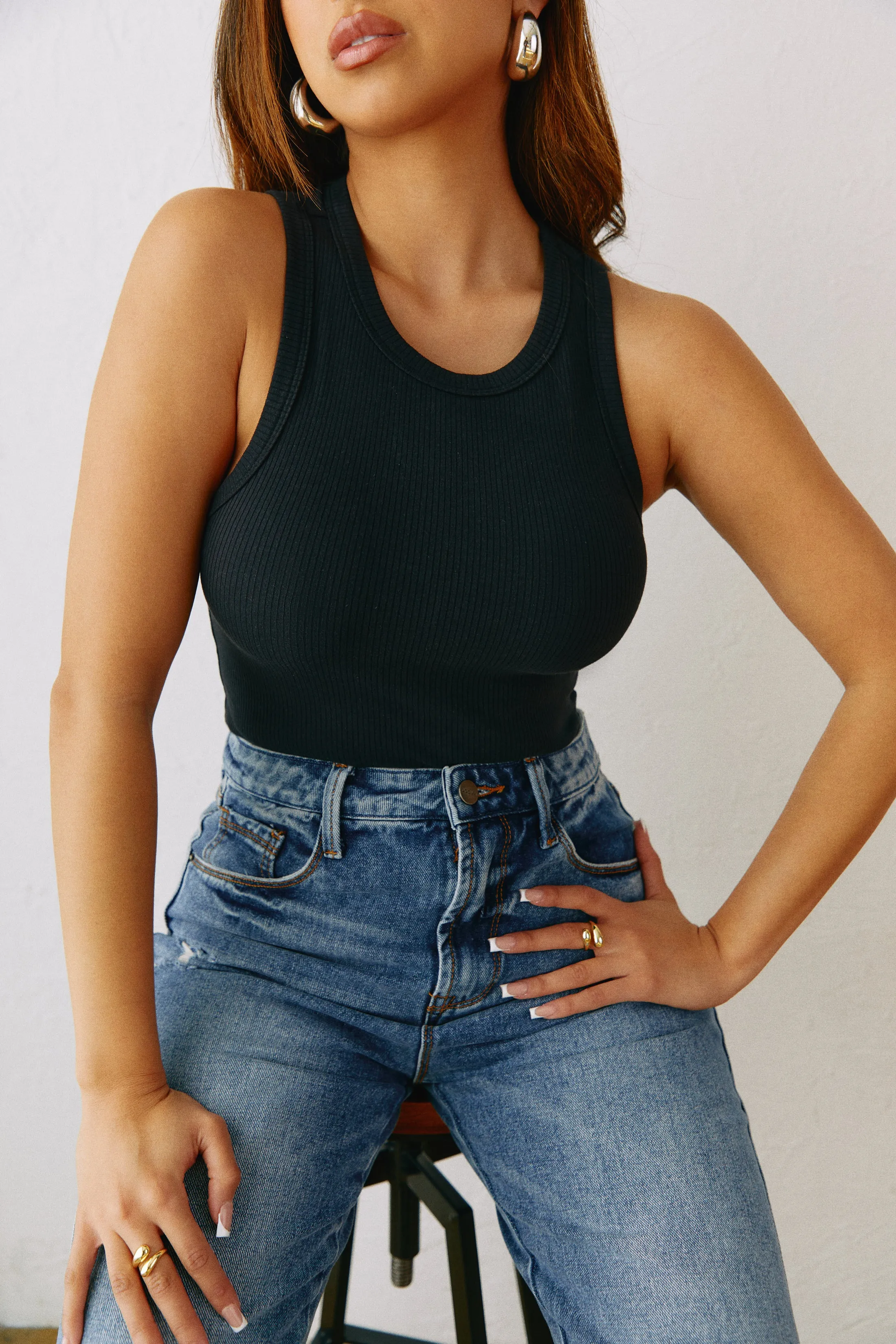 Eviana Sleeveless Knit Bodysuit - White sold by Miss Lola product image thumbnail 5