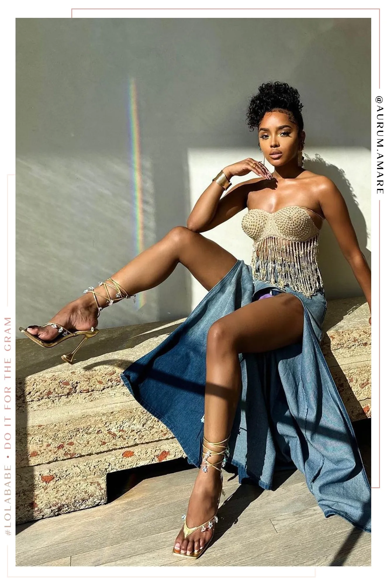 Haven Lace Up High Heels - Gold sold by Miss Lola product image thumbnail 4