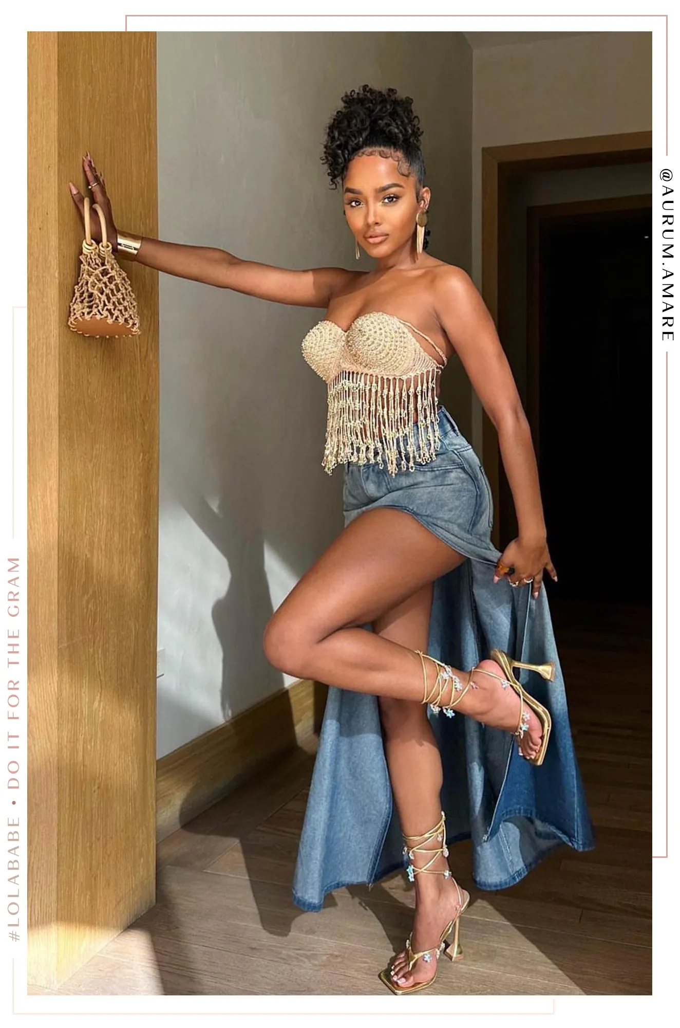 Haven Lace Up High Heels - Gold sold by Miss Lola product image thumbnail 2