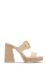 Adrina Platform Block Heel Mules - Nude sold by Miss Lola