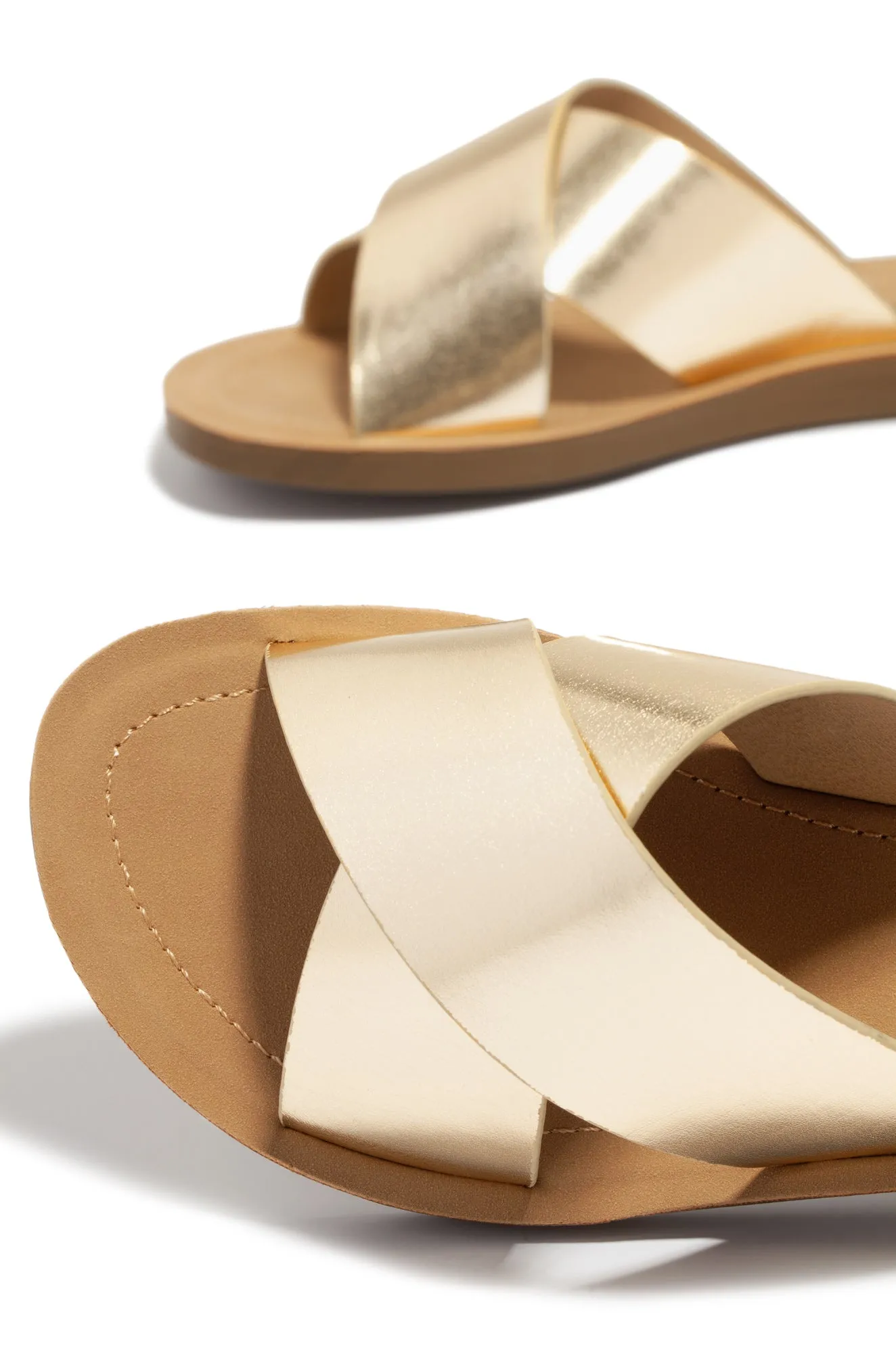 La Palma Slip On Flat Sandals - Gold sold by Miss Lola product image thumbnail 4