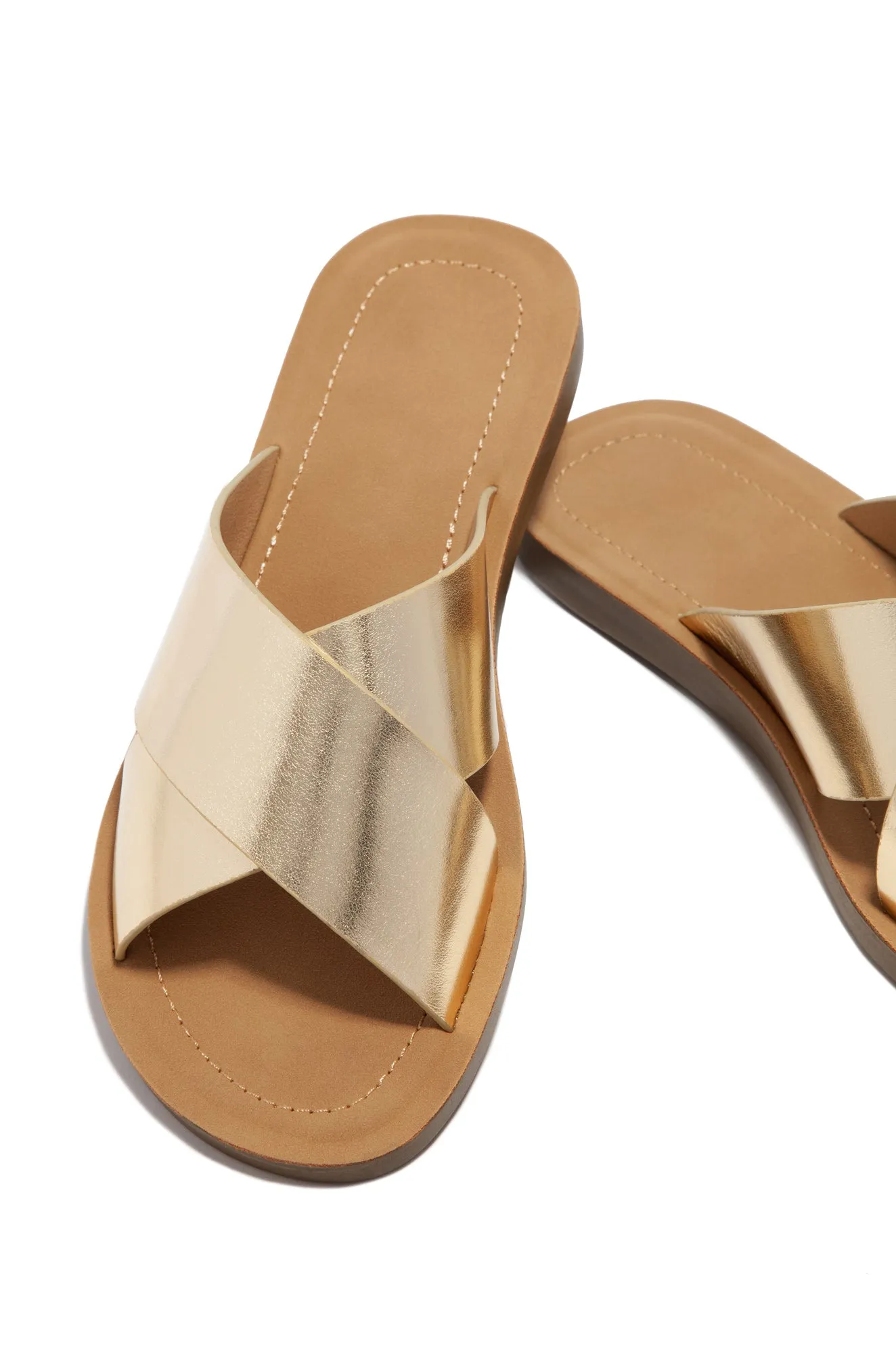 La Palma Slip On Flat Sandals - Gold sold by Miss Lola product image thumbnail 3