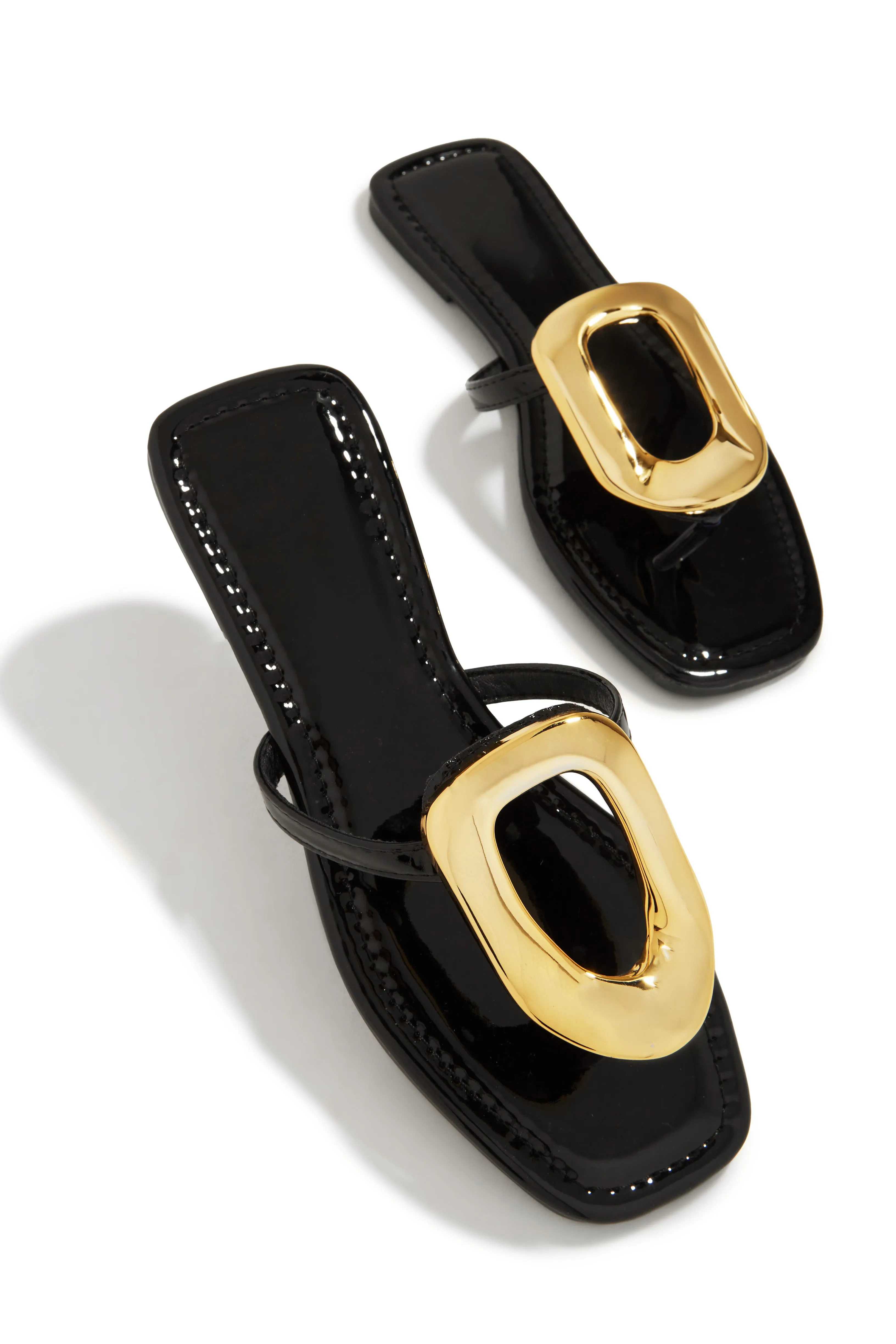 Adelia Slip On Thong Strap Sandals - Black sold by Miss Lola product image thumbnail 5