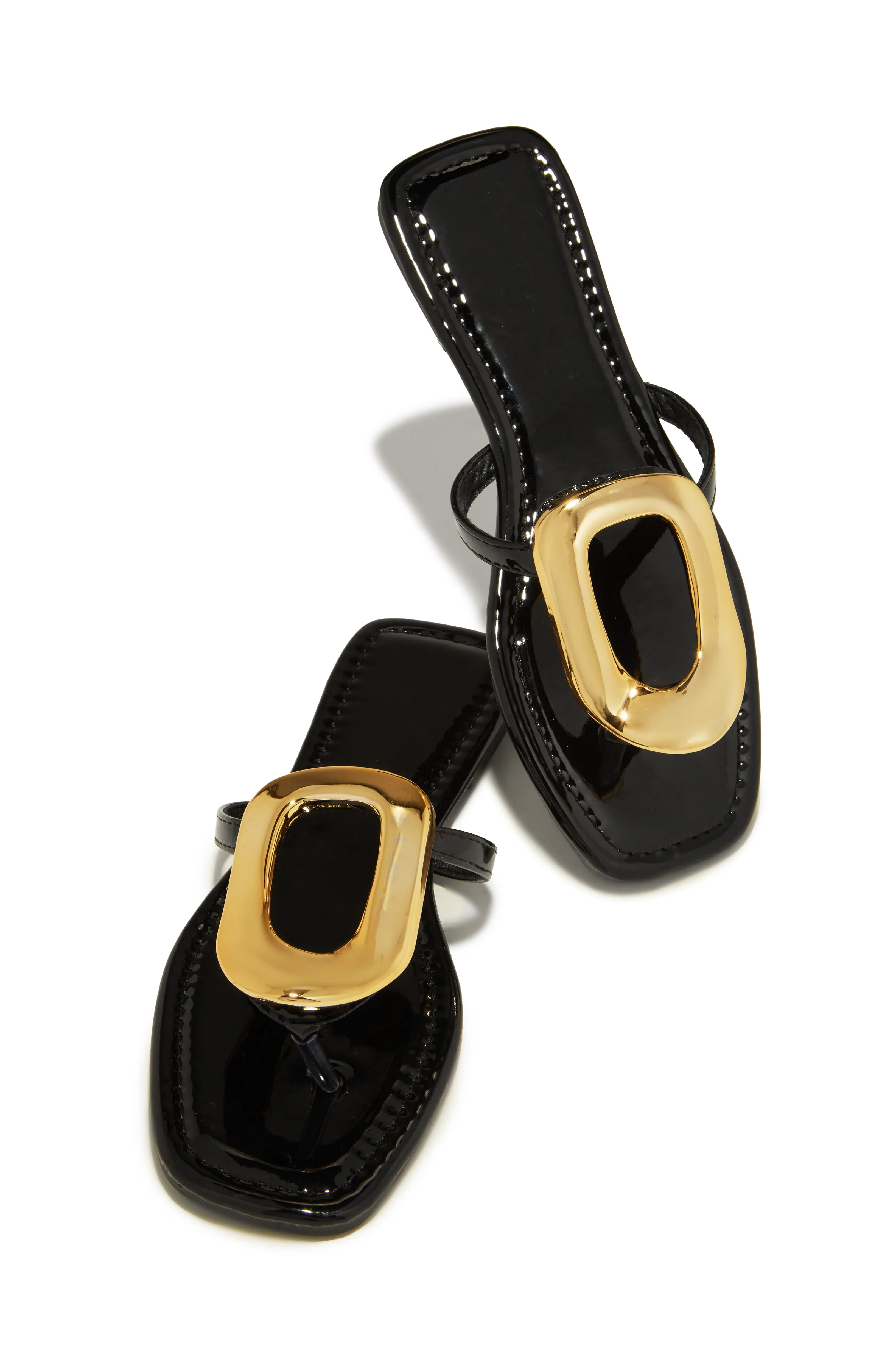 Adelia Slip On Thong Strap Sandals - Black sold by Miss Lola product image thumbnail 4