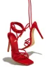 Holly Lace Up Strappy Heels - Red sold by Miss Lola