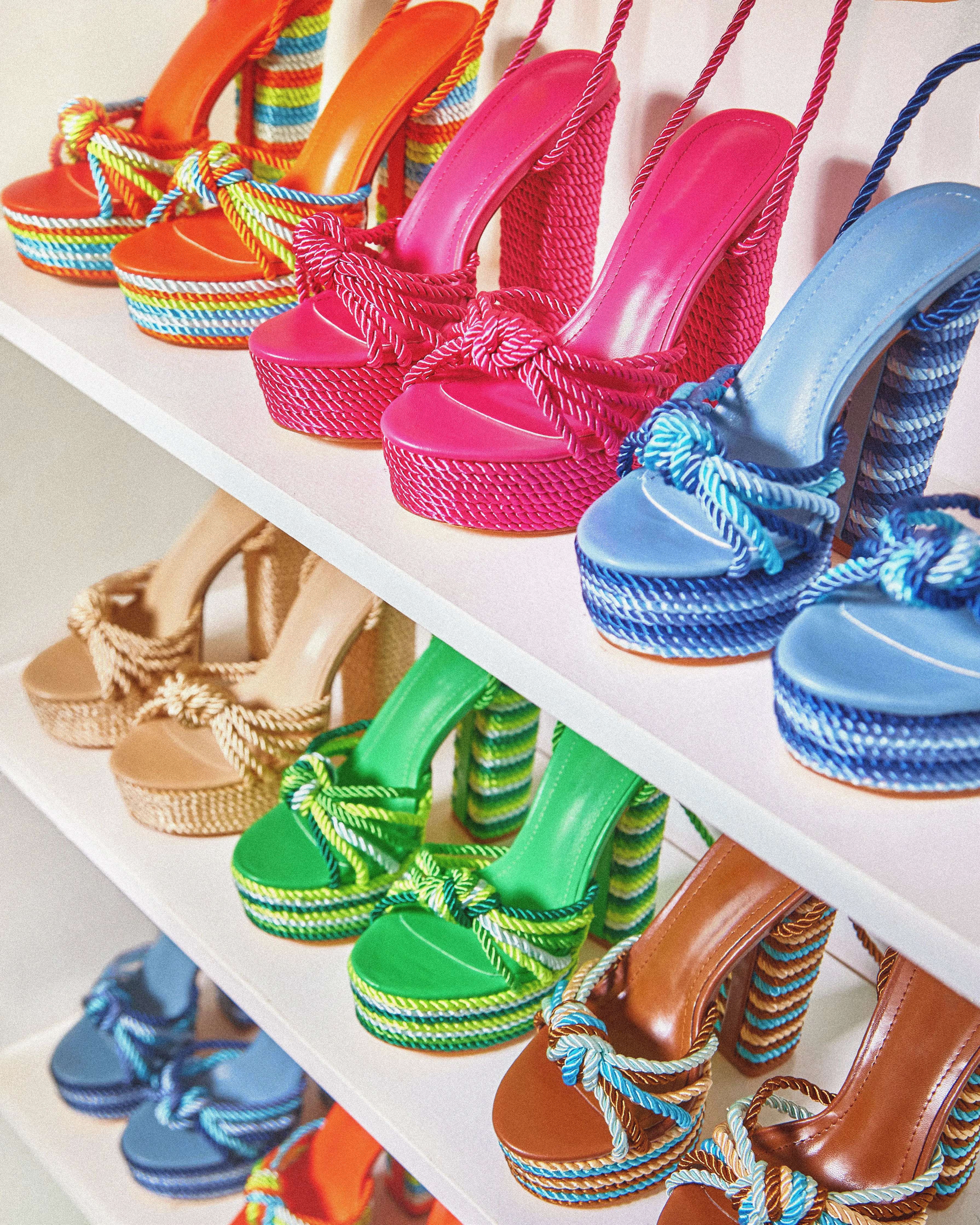 Kayden Lace Up Platform Block Heels - Blue sold by Miss Lola product image thumbnail 2