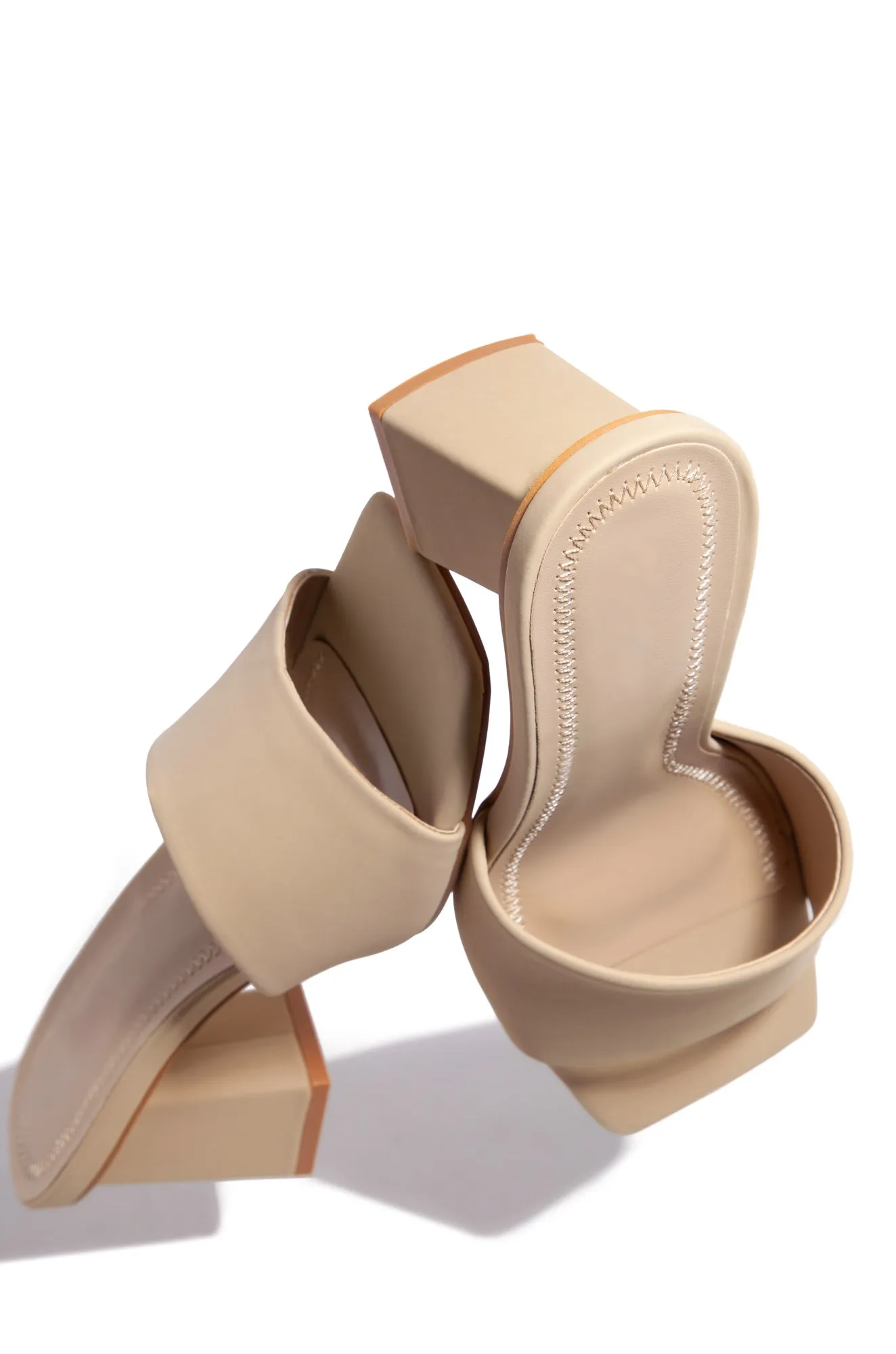 Valentine Block Heel Mules - Nude sold by Miss Lola product image thumbnail 5