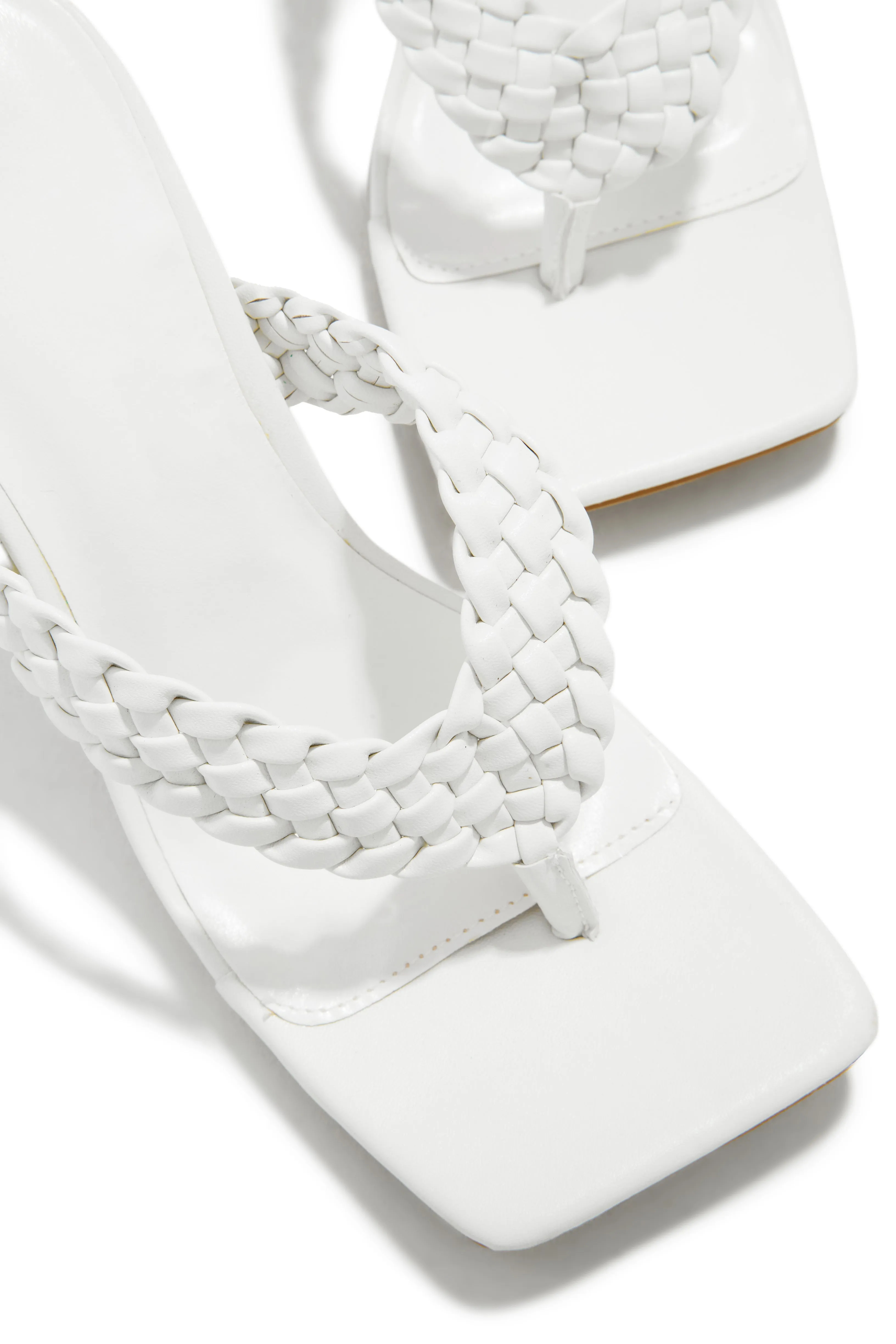 Sierra Thong Strap Mule Heels - White sold by Miss Lola product image thumbnail 4