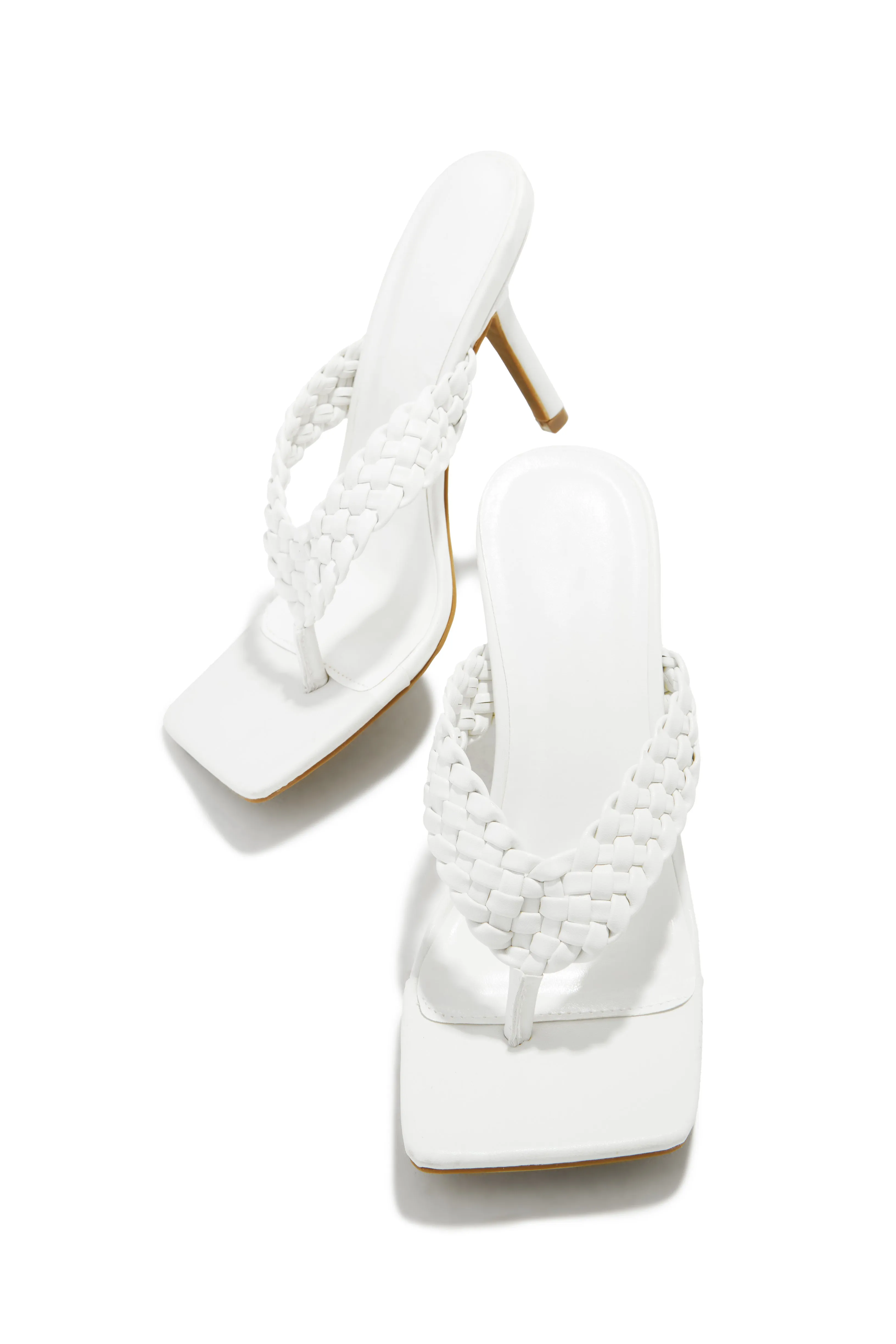 Sierra Thong Strap Mule Heels - White sold by Miss Lola product image thumbnail 2