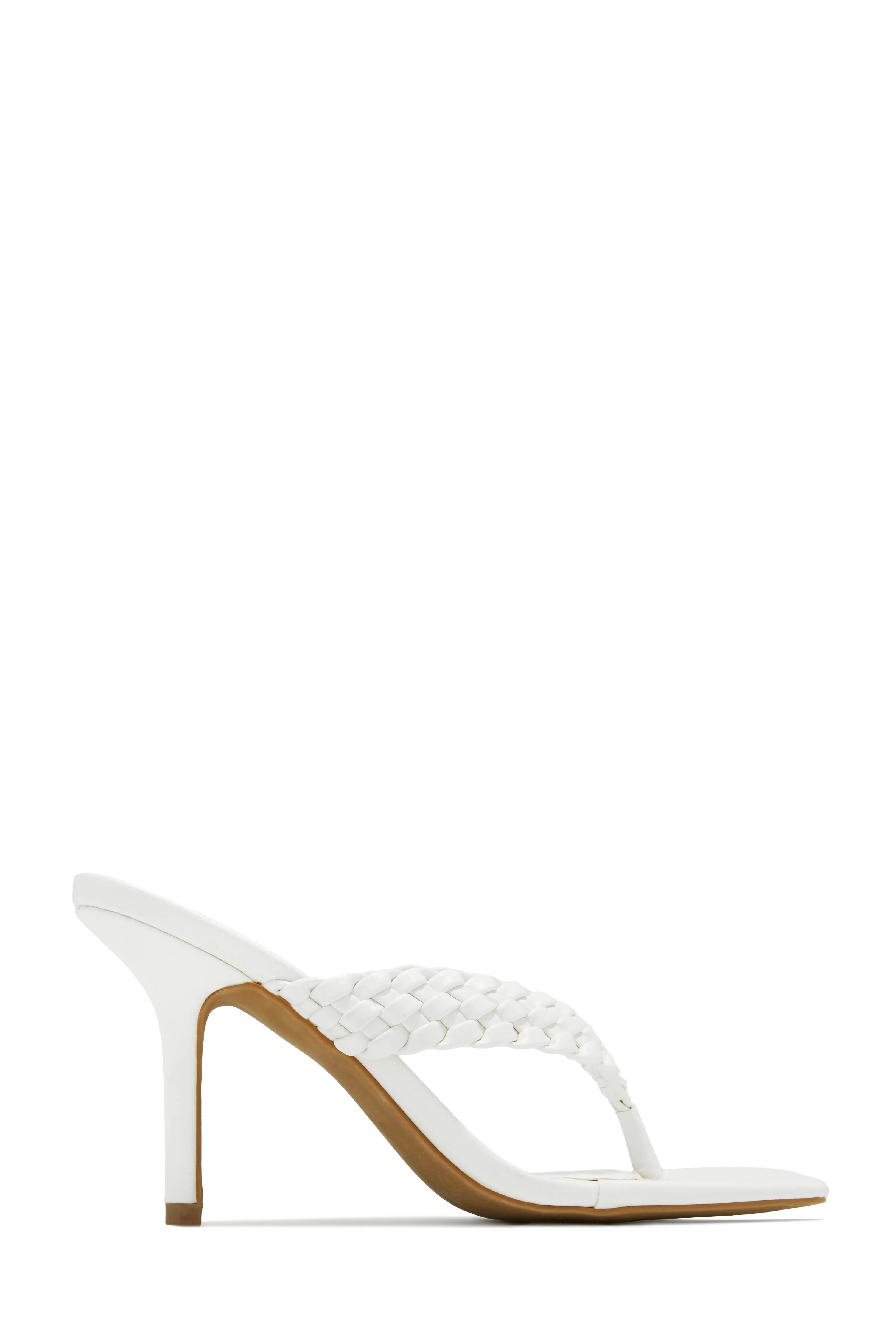 Sierra Thong Strap Mule Heels - White sold by Miss Lola product image thumbnail 5