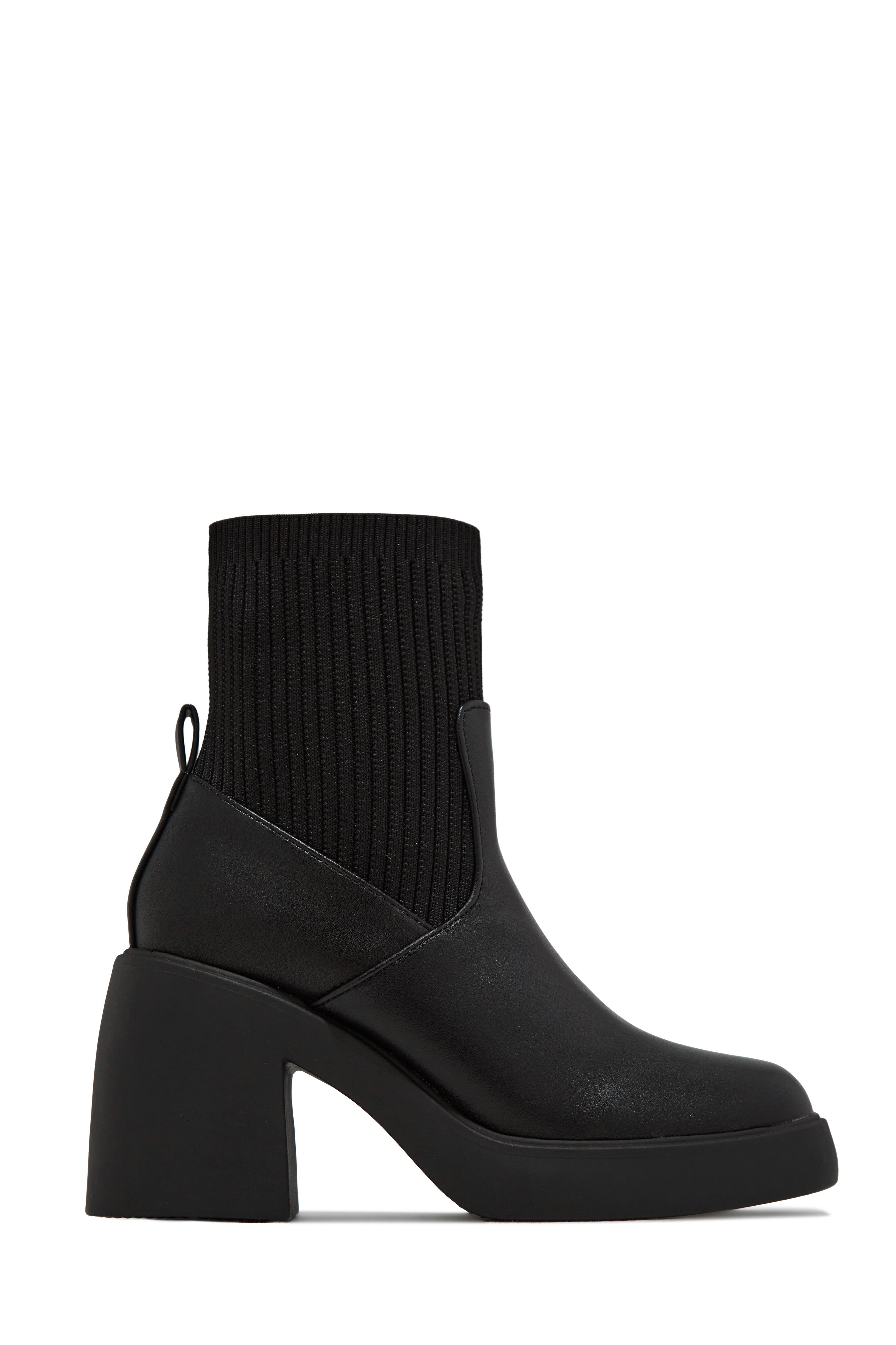Addie Block Heel Ankle Boots - Black sold by Miss Lola product image thumbnail 3