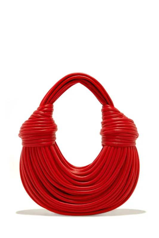 Azelie Double Knot Spaghetti Handbag - Red sold by Miss Lola