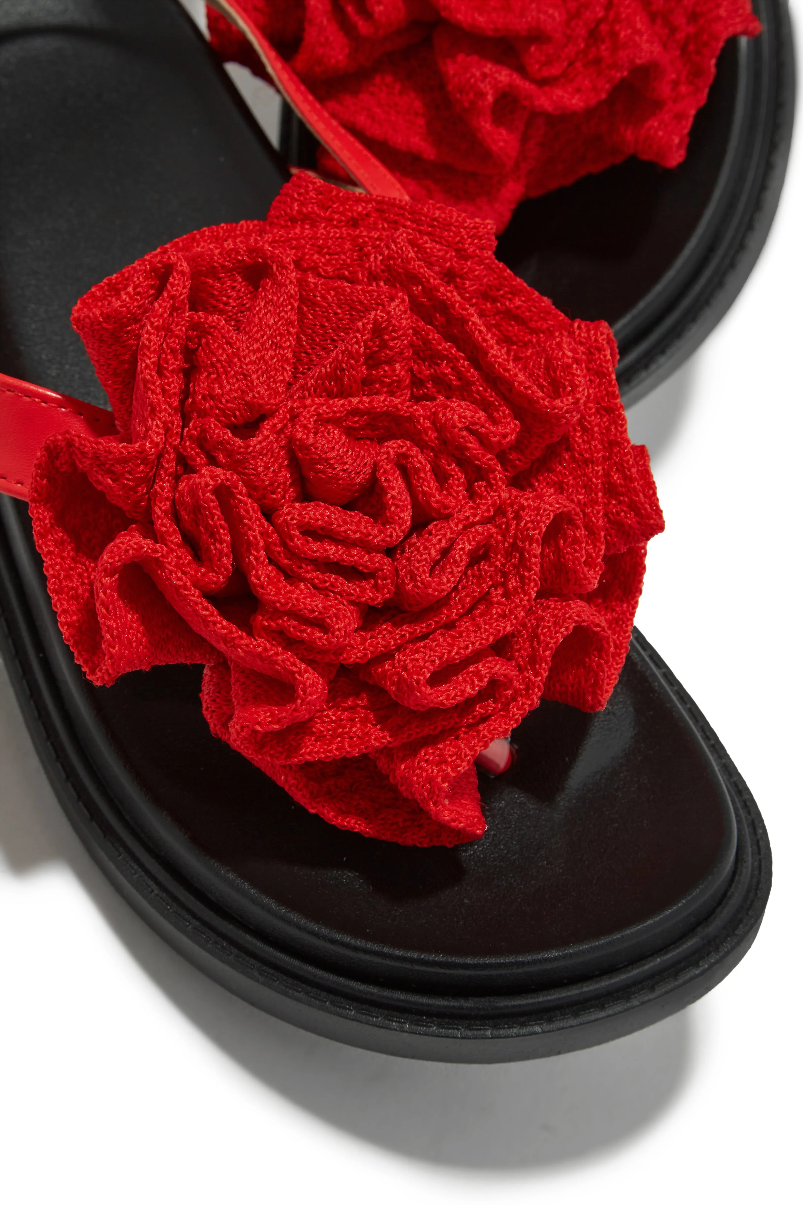Florence Flower Chunky Sandals - Red sold by Miss Lola product image thumbnail 3