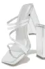 Jaziel Block Heel Mules - Silver sold by Miss Lola