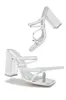 Jaziel Block Heel Mules - Silver sold by Miss Lola