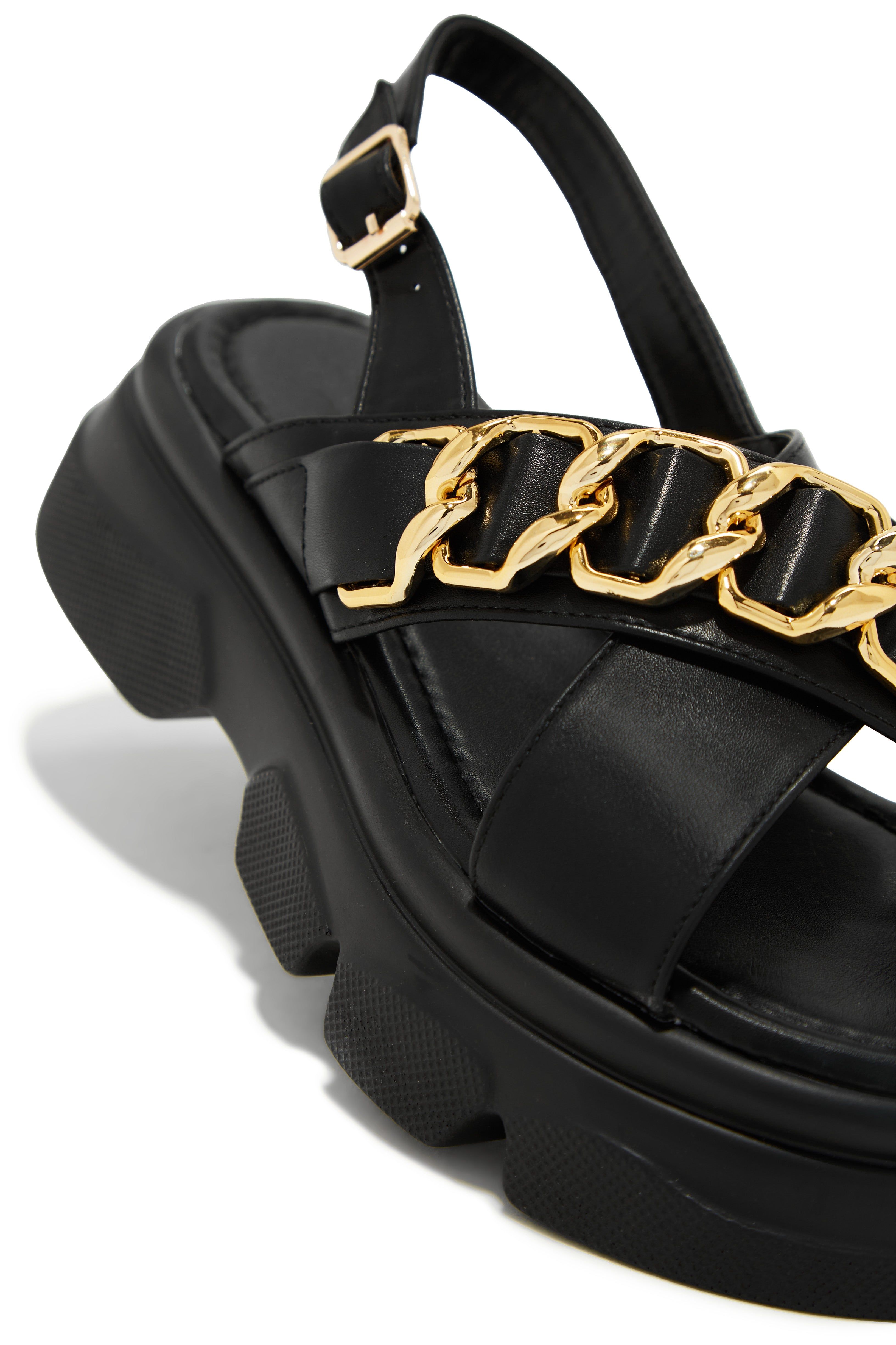 Huxley Chunky Platform Sandals - Black sold by Miss Lola product image thumbnail 2