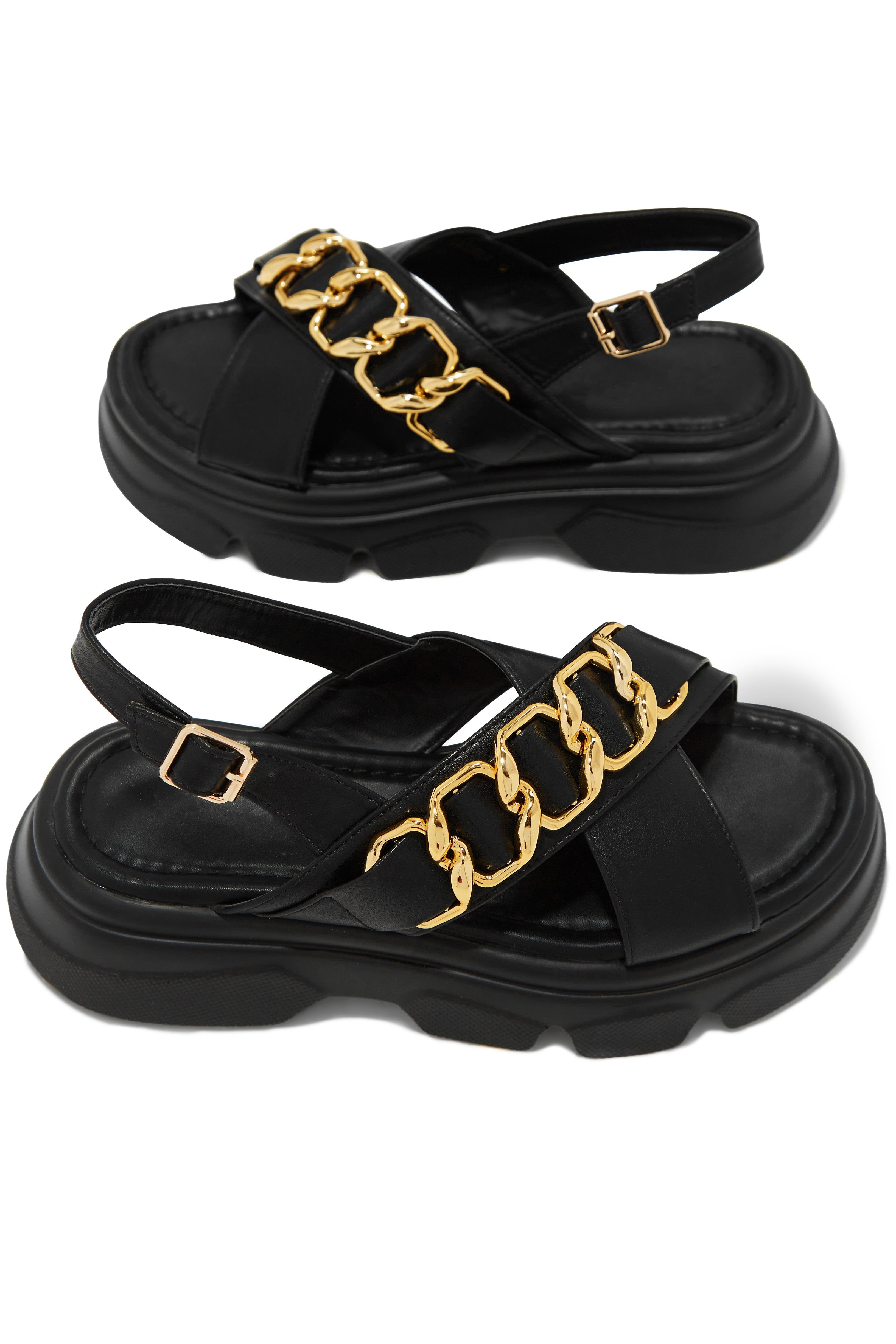 Huxley Chunky Platform Sandals - Black sold by Miss Lola product image thumbnail 4