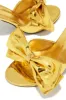 Talkin' Flirty Metallic Mule Heels - Gold sold by Miss Lola