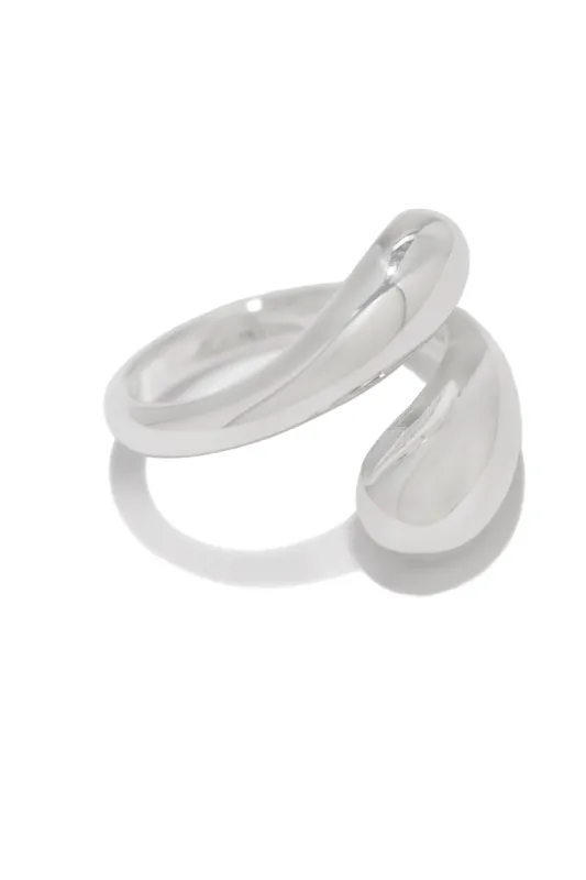 Isra Double Tear Drop Ring - Silver sold by Miss Lola