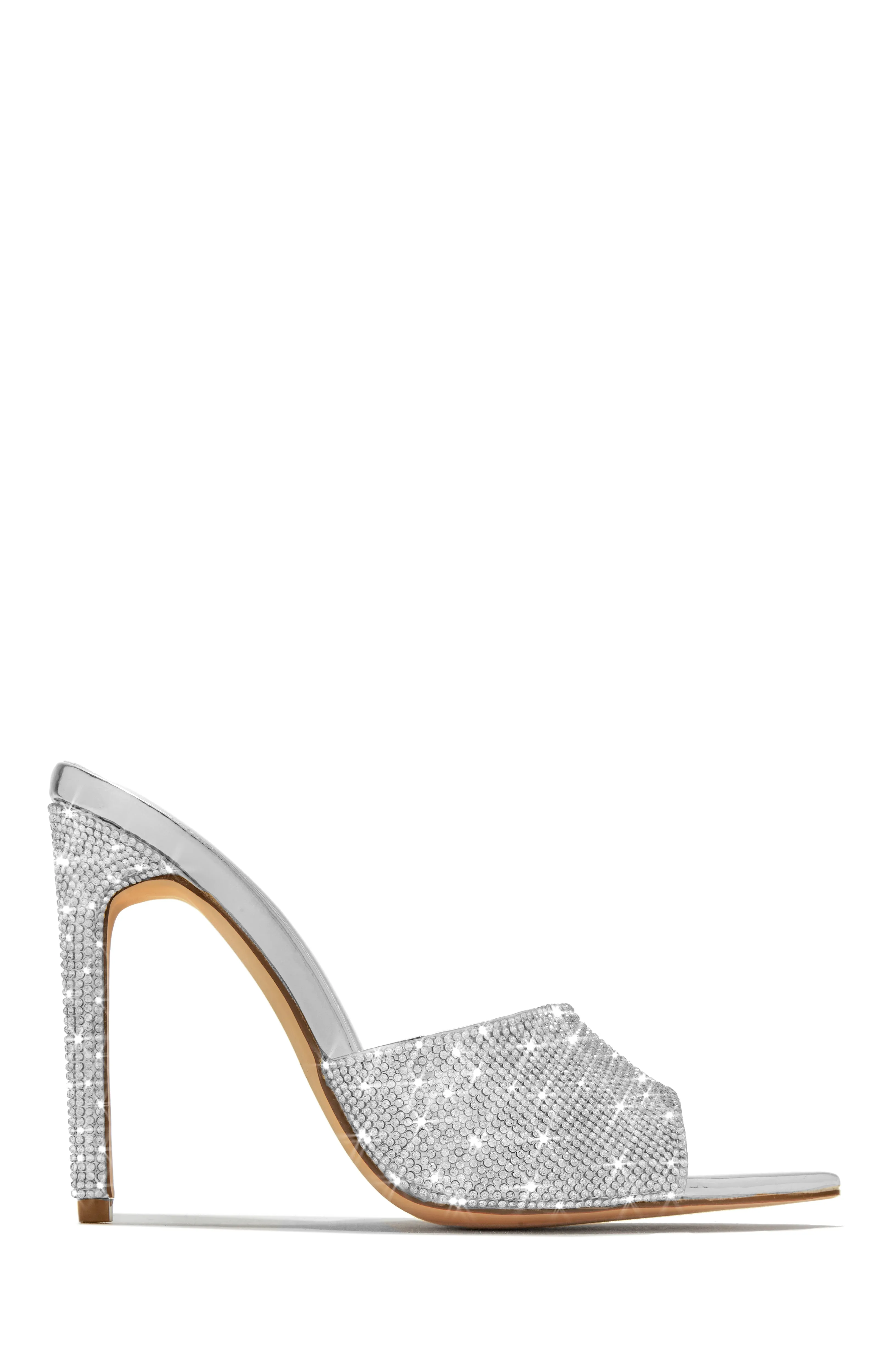 Juliene Embellished High Heel Mules - Silver sold by Miss Lola product image thumbnail 5