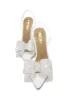 Chiara Embellished Bow Clear High Heel Pumps - White sold by Miss Lola
