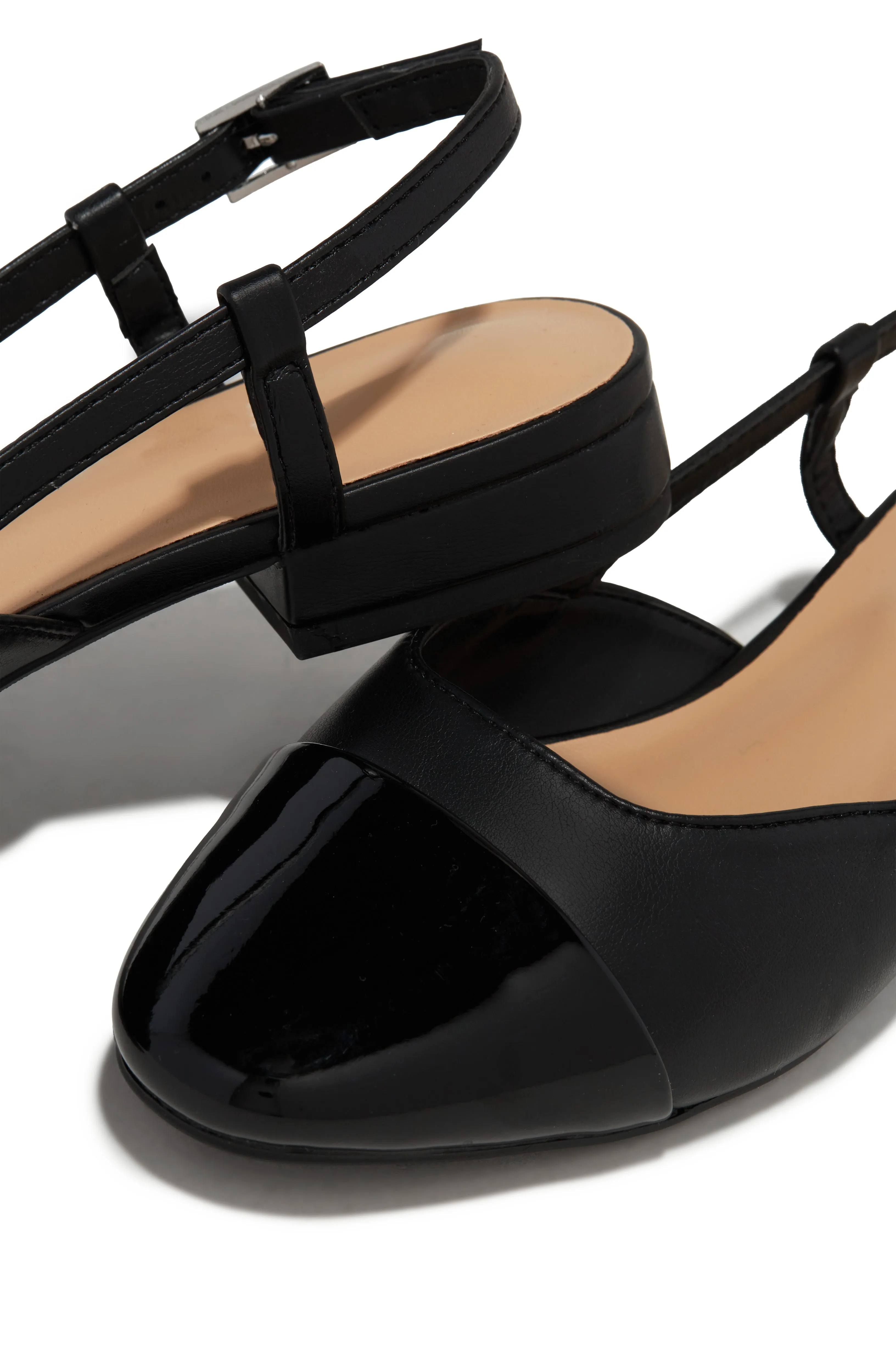 Sarah Slingback Mini Heel Flats - Black sold by Miss Lola product image thumbnail 2