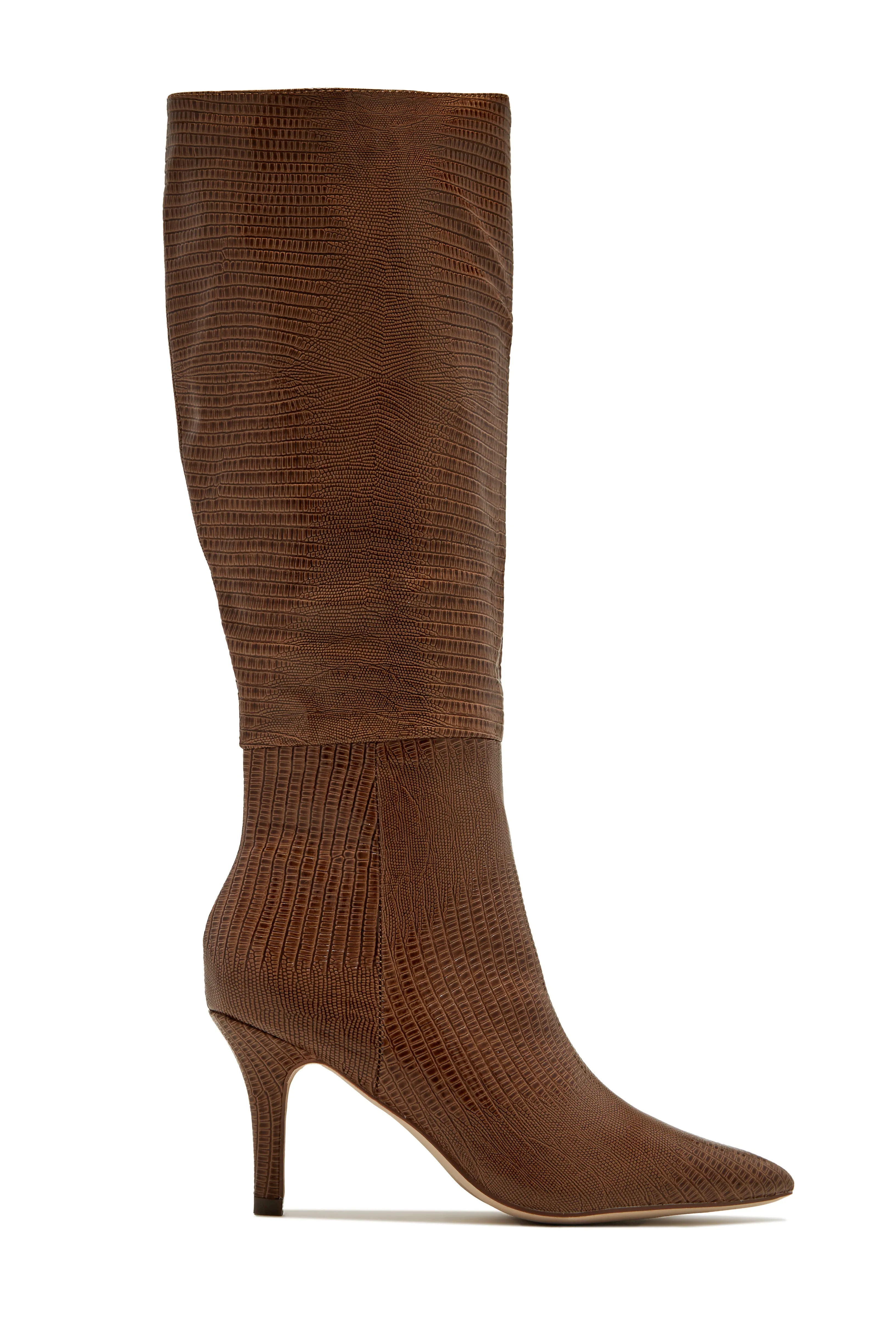 Sarai Knee High Heel Boots - Brown sold by Miss Lola product image thumbnail 4