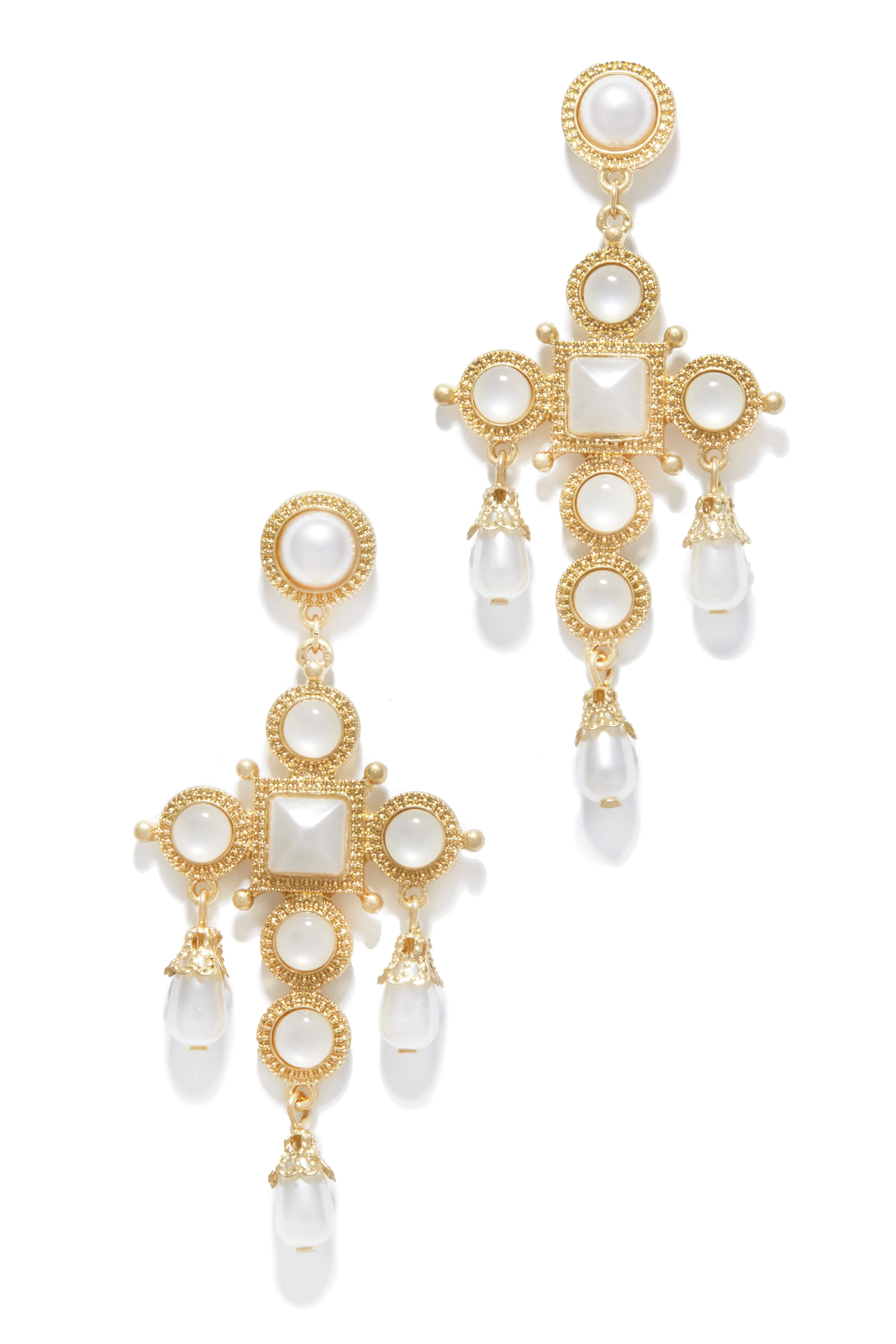 Lorena Embellished Cross Earring - White sold by Miss Lola product image thumbnail 2