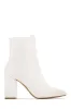 Fall Classic Block Heel Ankle Boots - White sold by Miss Lola