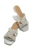 Weekend Ready Embellished Slip On Sandals - Silver sold by Miss Lola