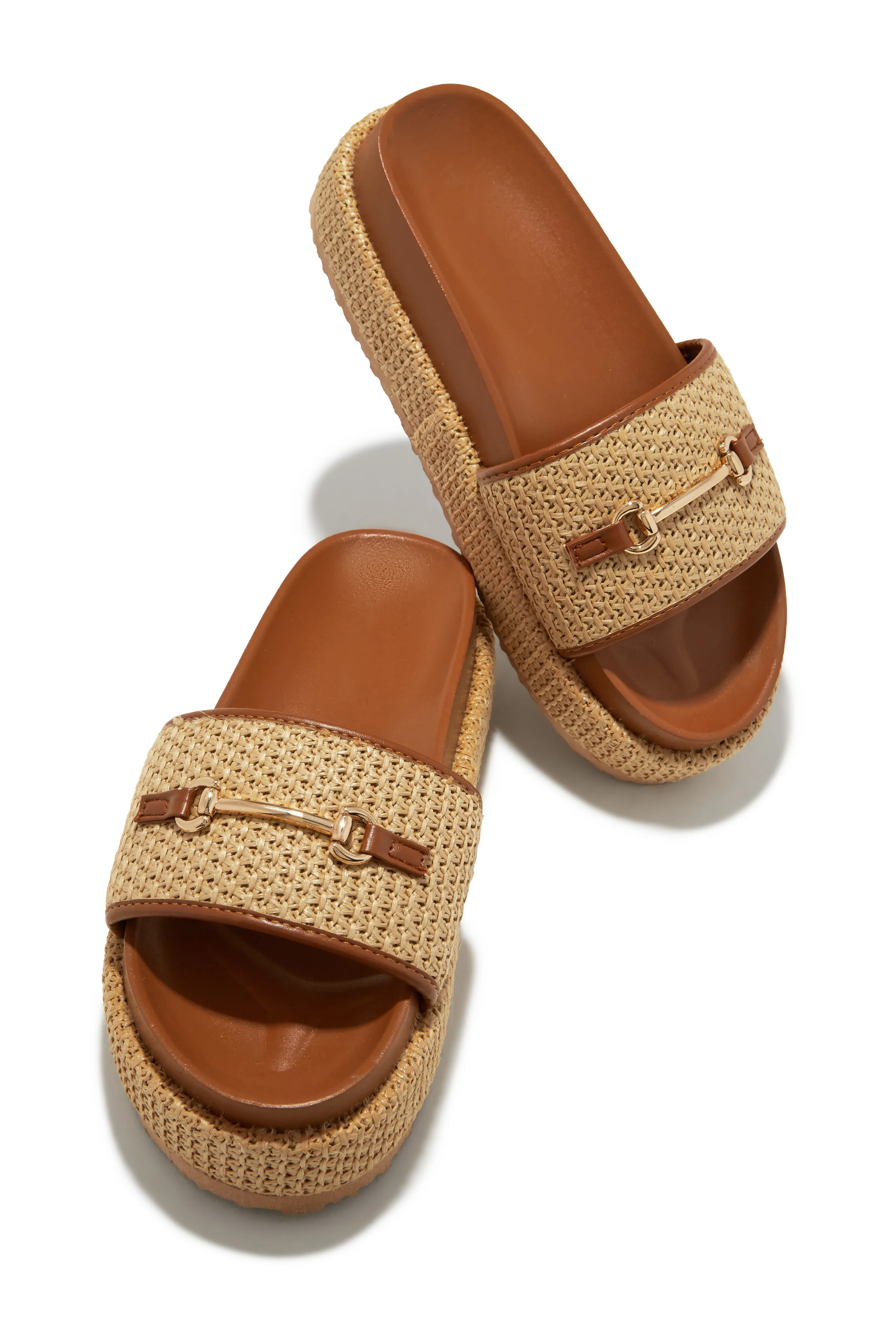 Polina Platform Slip On Sandals - Tan sold by Miss Lola product image thumbnail 4