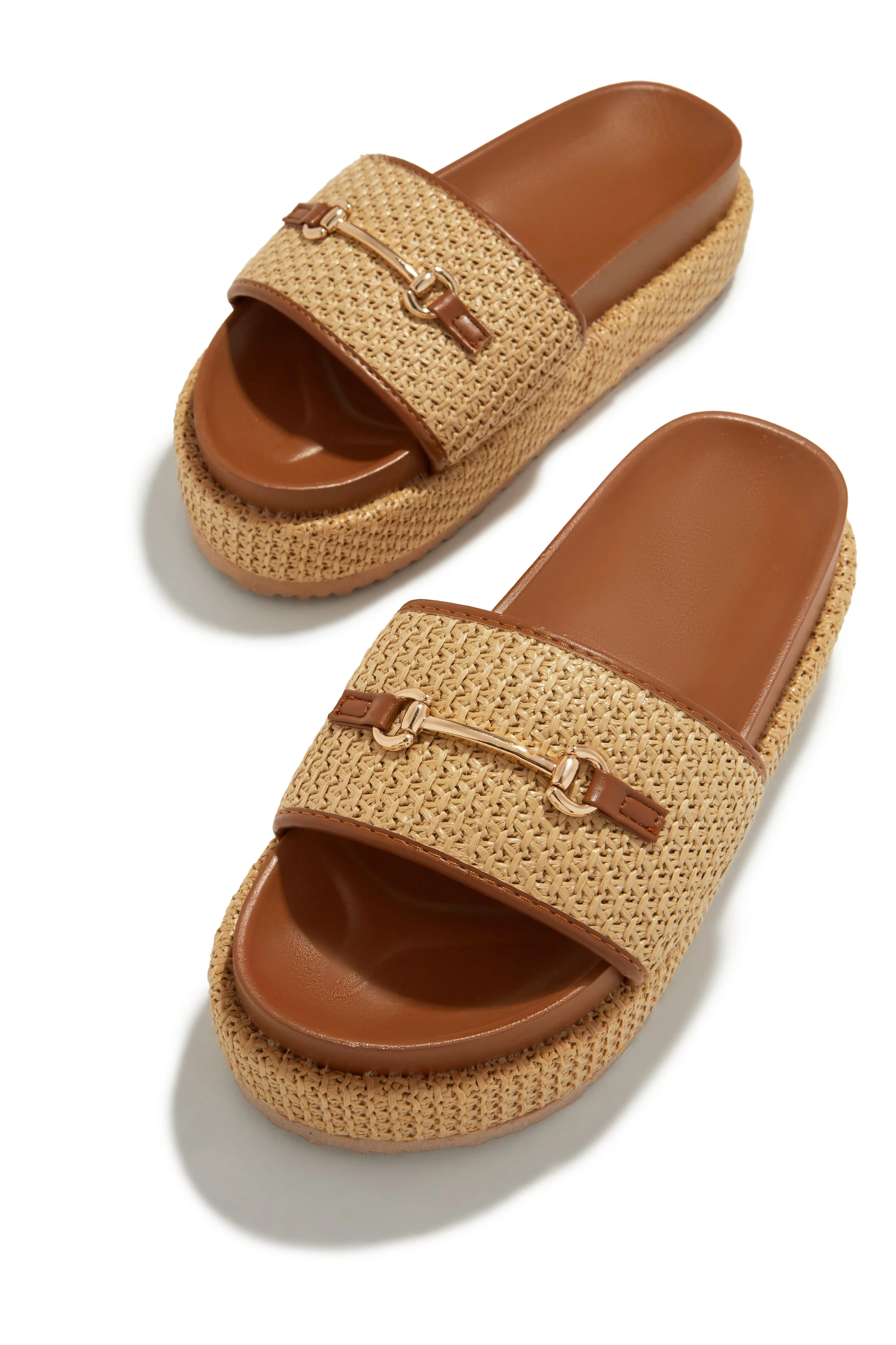 Polina Platform Slip On Sandals - Tan sold by Miss Lola product image thumbnail 2