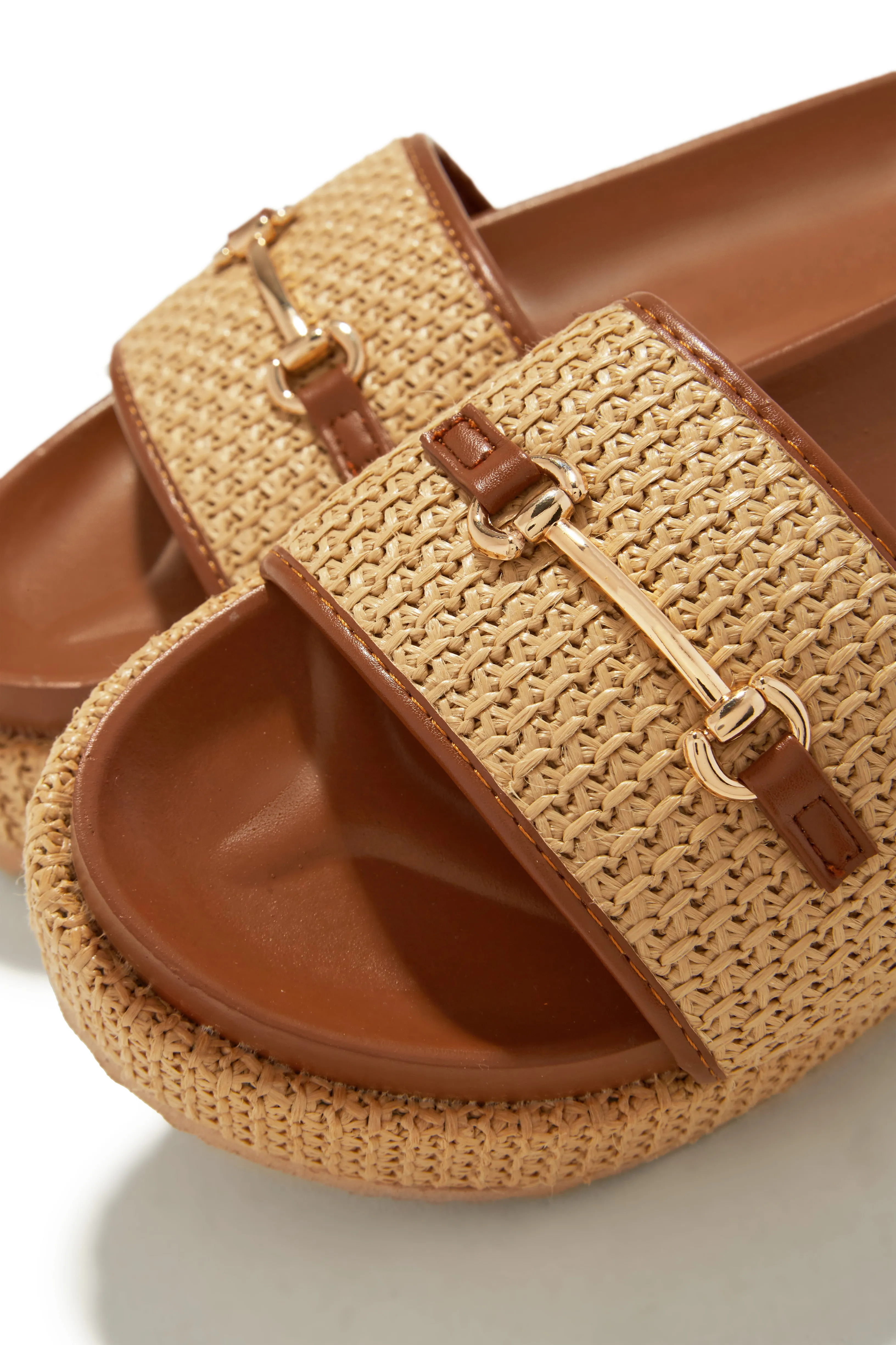 Polina Platform Slip On Sandals - Tan sold by Miss Lola product image thumbnail 3