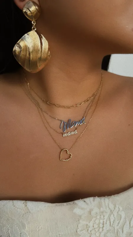 Mama Heart Pendant Necklace - Gold sold by Miss Lola