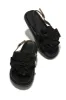 Florence Flower Chunky Sandals - Black sold by Miss Lola