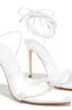 Anisah Lace Up High Heels - White sold by Miss Lola