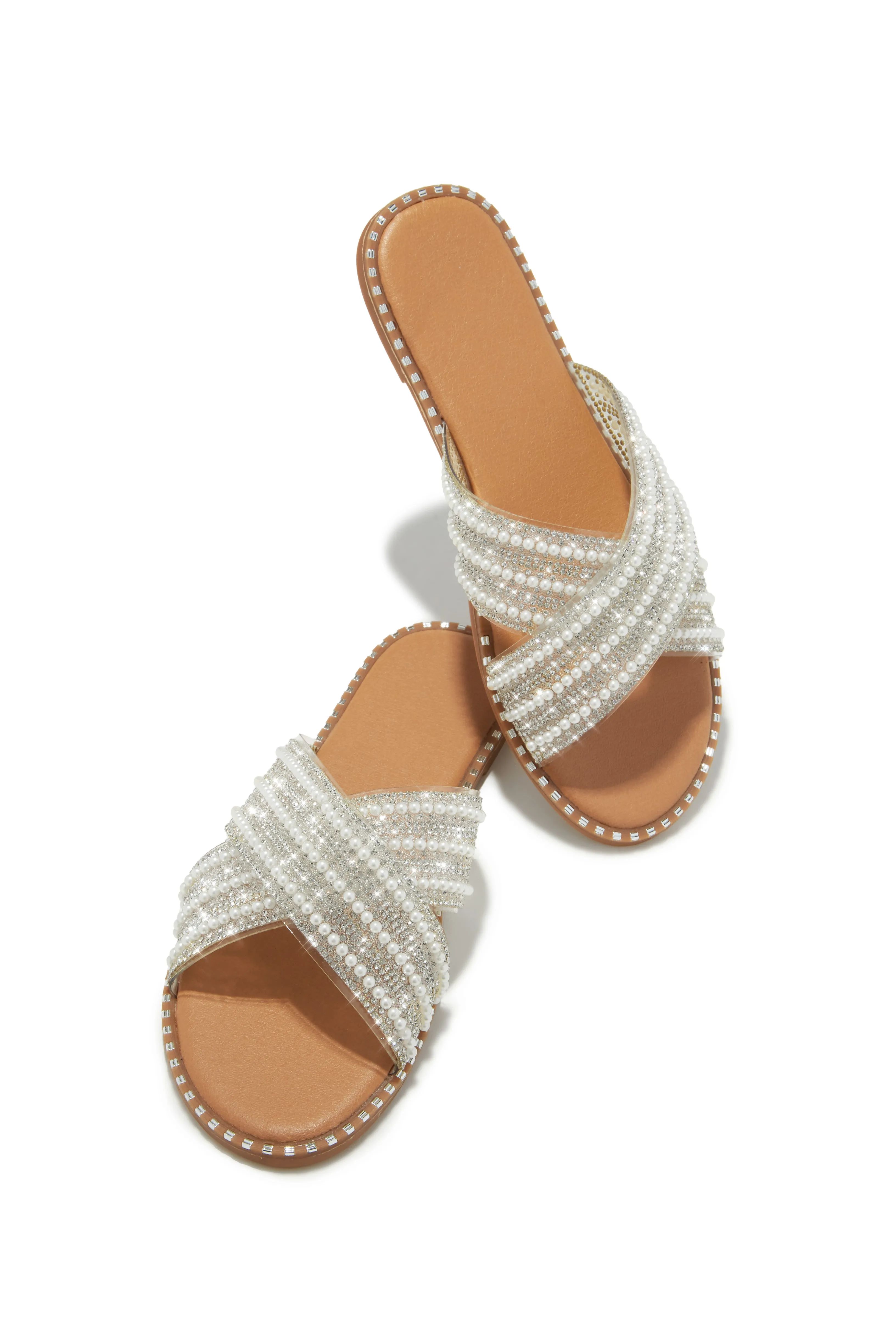 Fun Weekend Embellished Slip On Sandals - Nude sold by Miss Lola product image thumbnail 3