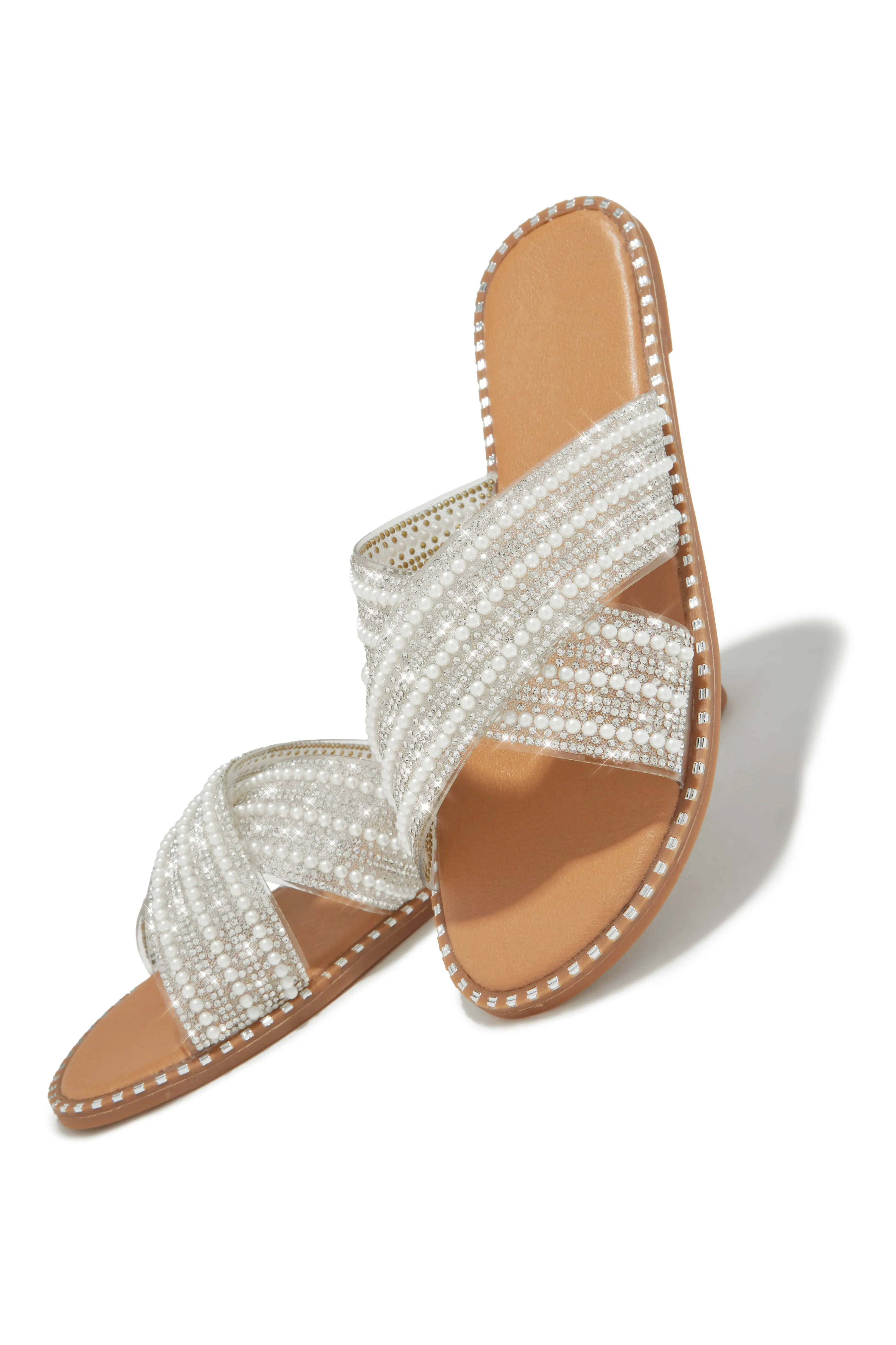 Fun Weekend Embellished Slip On Sandals - Nude sold by Miss Lola product image thumbnail 4