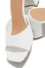 Layla Block Heel Mules - White sold by Miss Lola