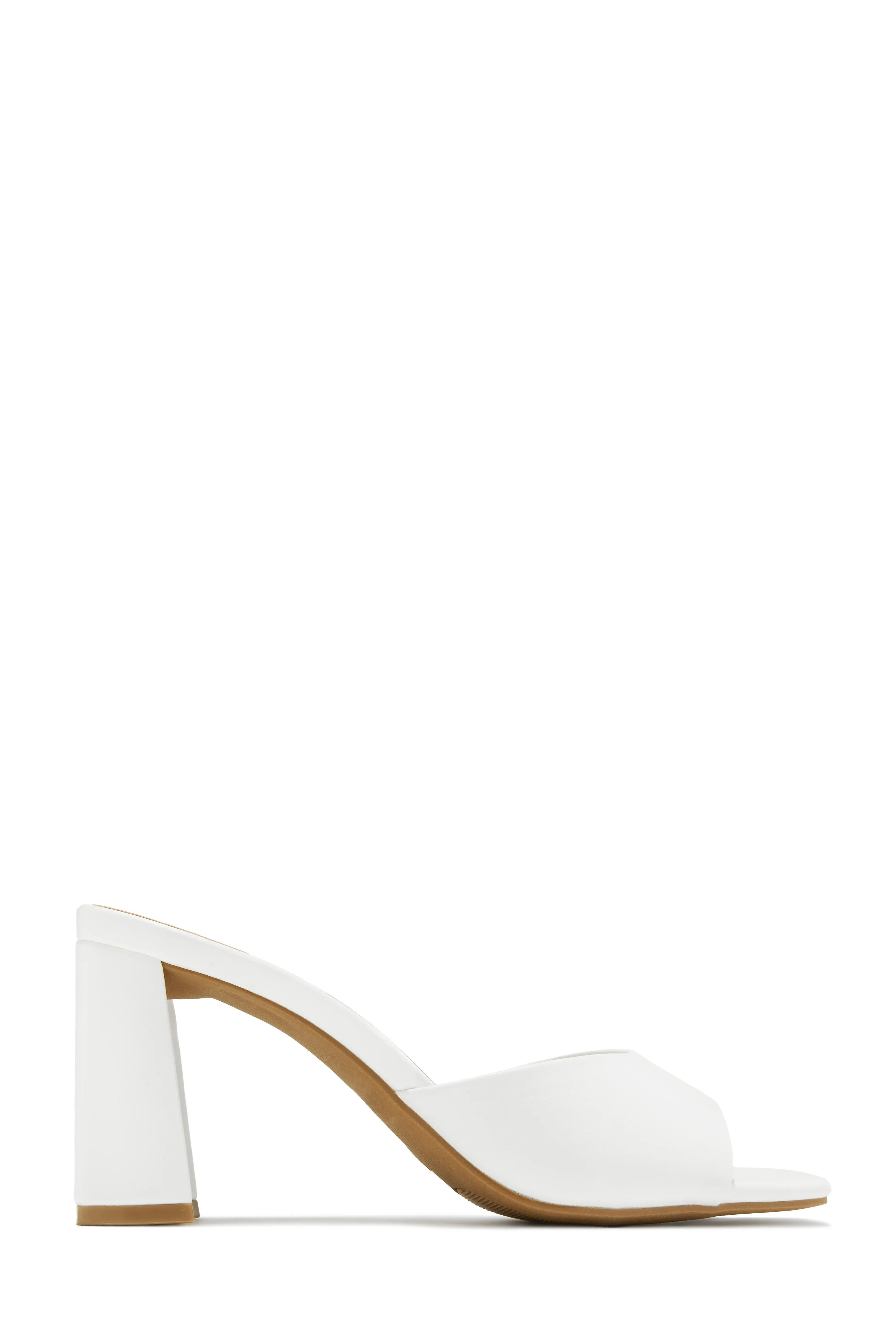 Layla Block Heel Mules - White sold by Miss Lola product image thumbnail 4