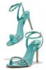 First Date Ankle Strap High Heels - Blue sold by Miss Lola