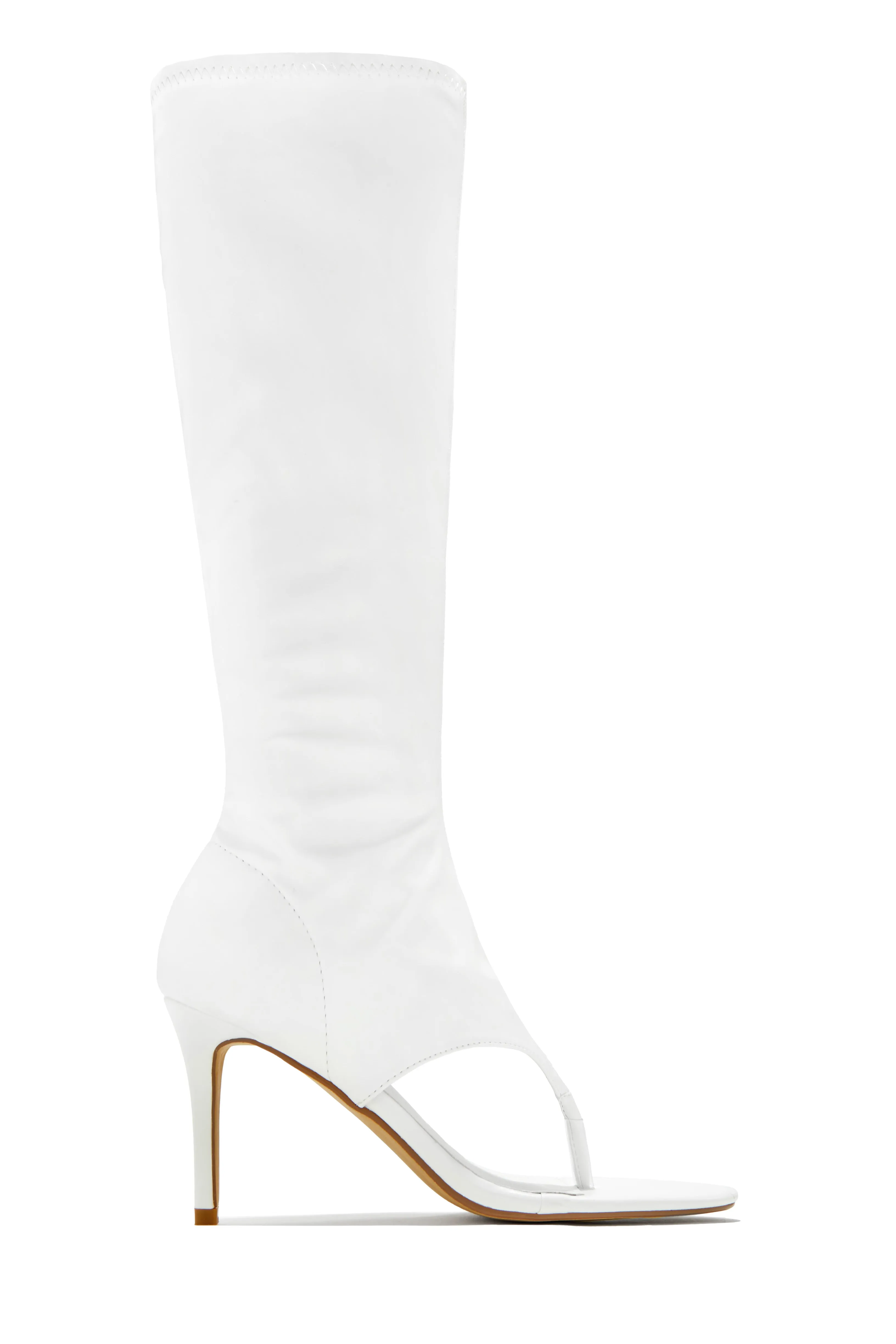 Natalia Thong Strap Heels - White sold by Miss Lola