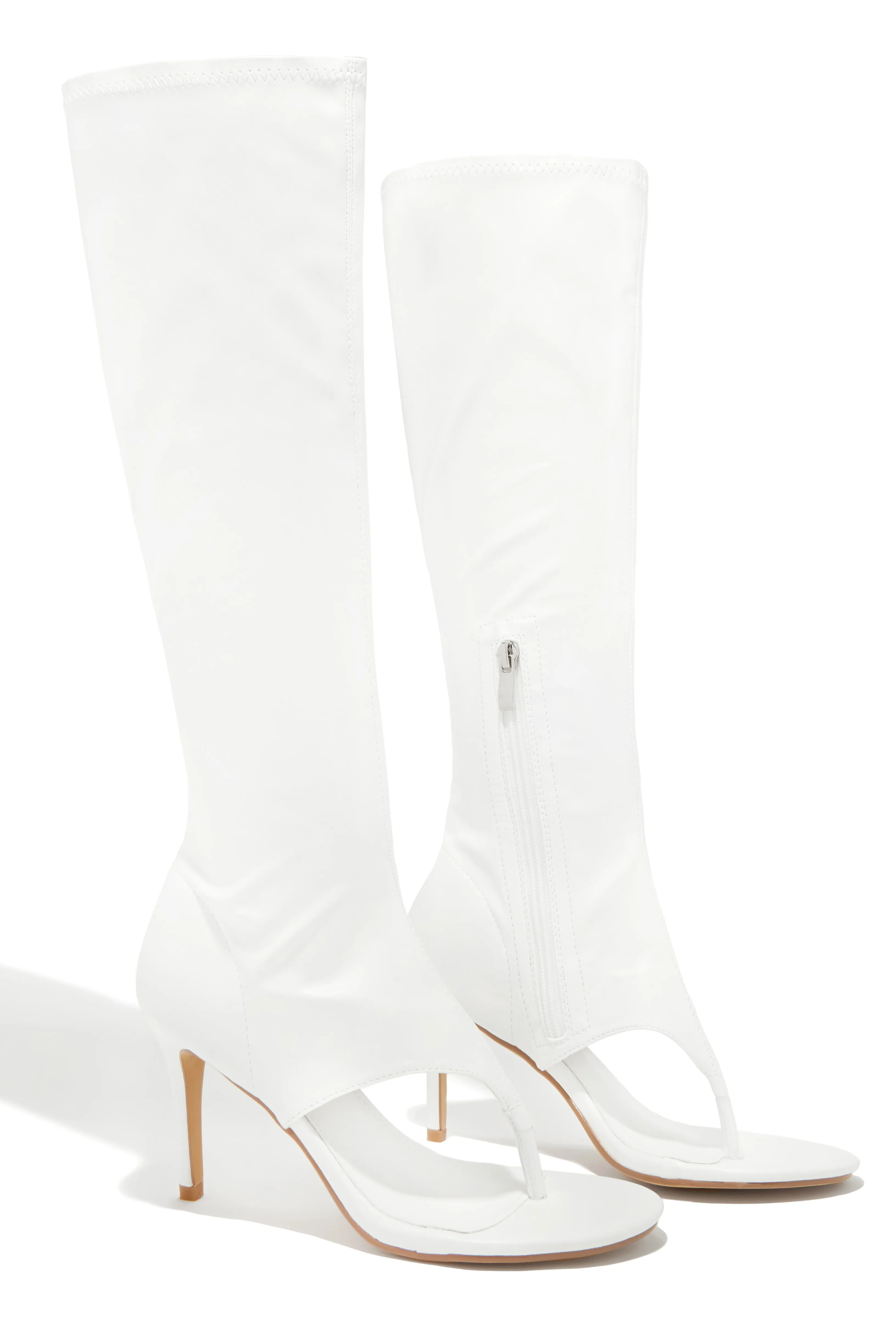 Natalia Thong Strap Heels - White sold by Miss Lola product image thumbnail 3