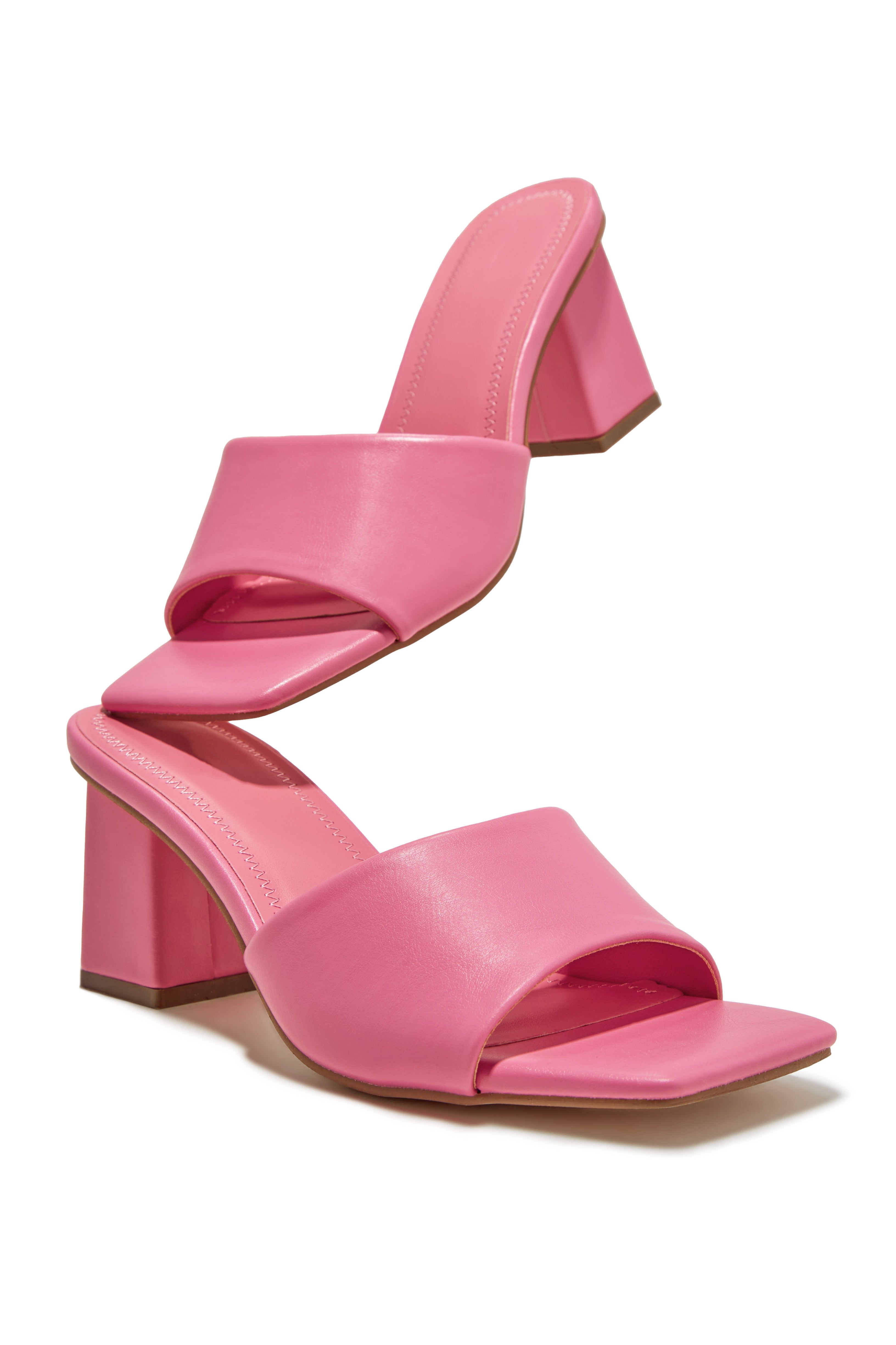 Valentine Block Heel Mules - Pink sold by Miss Lola product image thumbnail 4