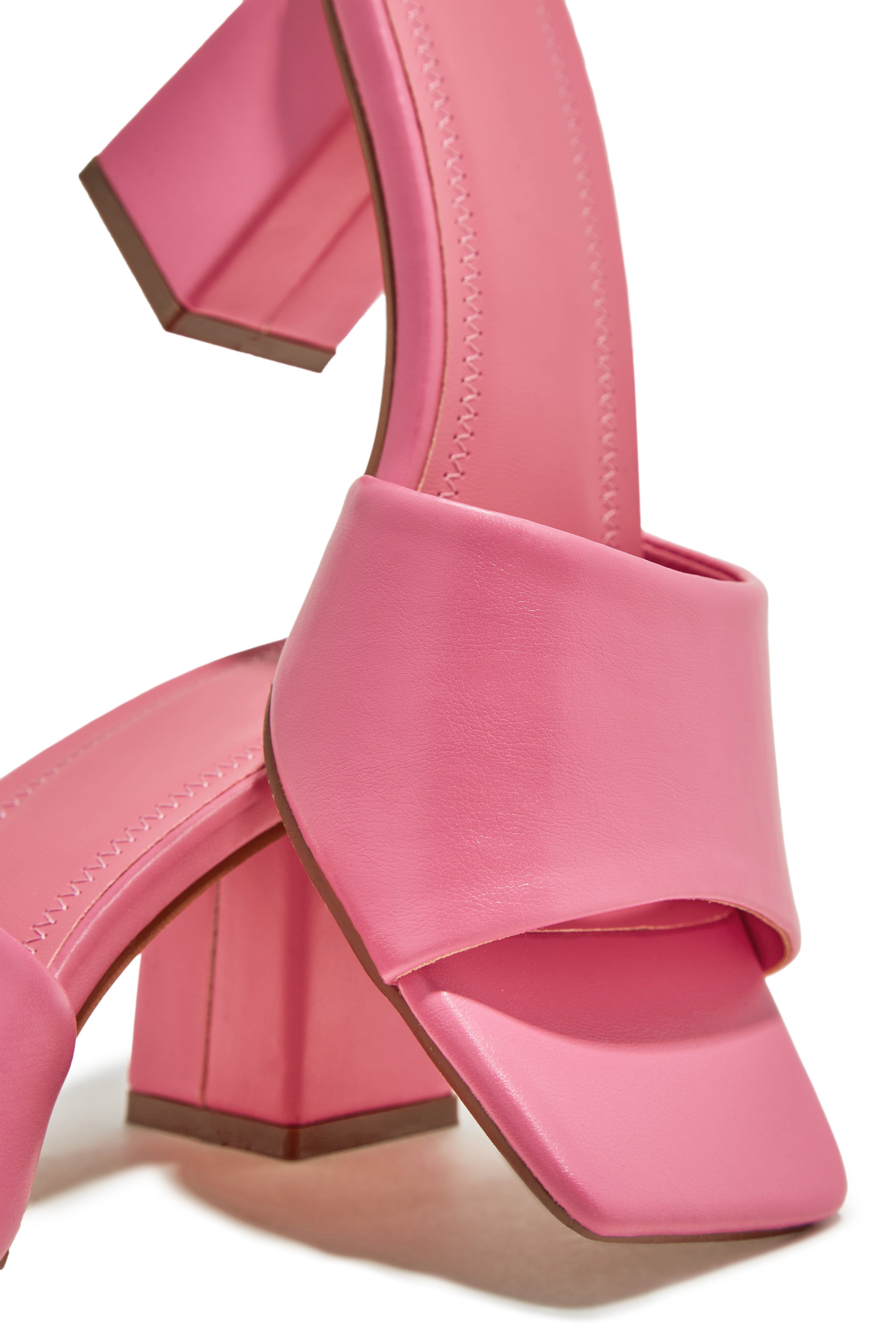 Valentine Block Heel Mules - Pink sold by Miss Lola product image thumbnail 5