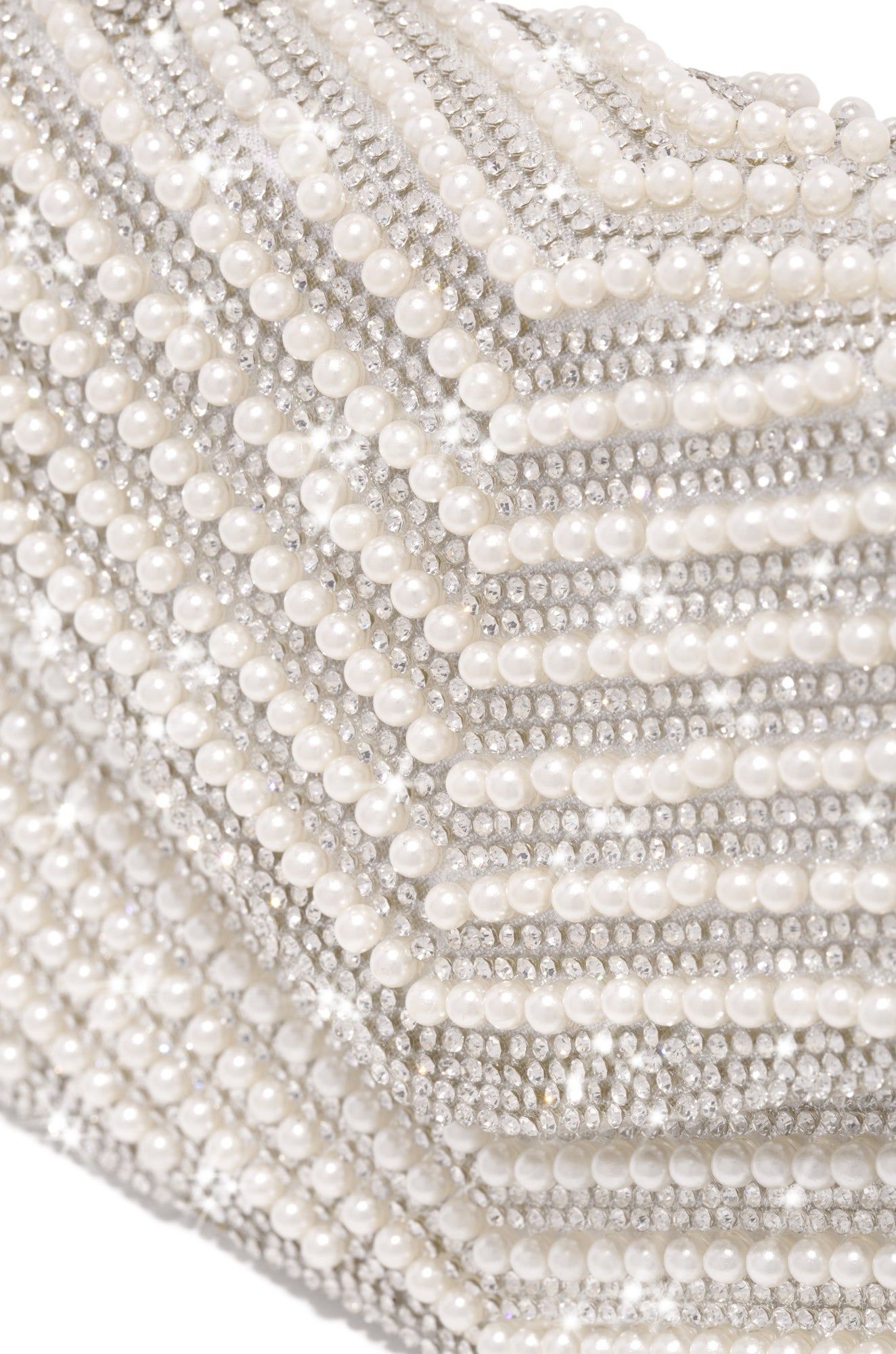 Hailey Beaded Embellished Top Handle Bag - Silver sold by Miss Lola product image thumbnail 5